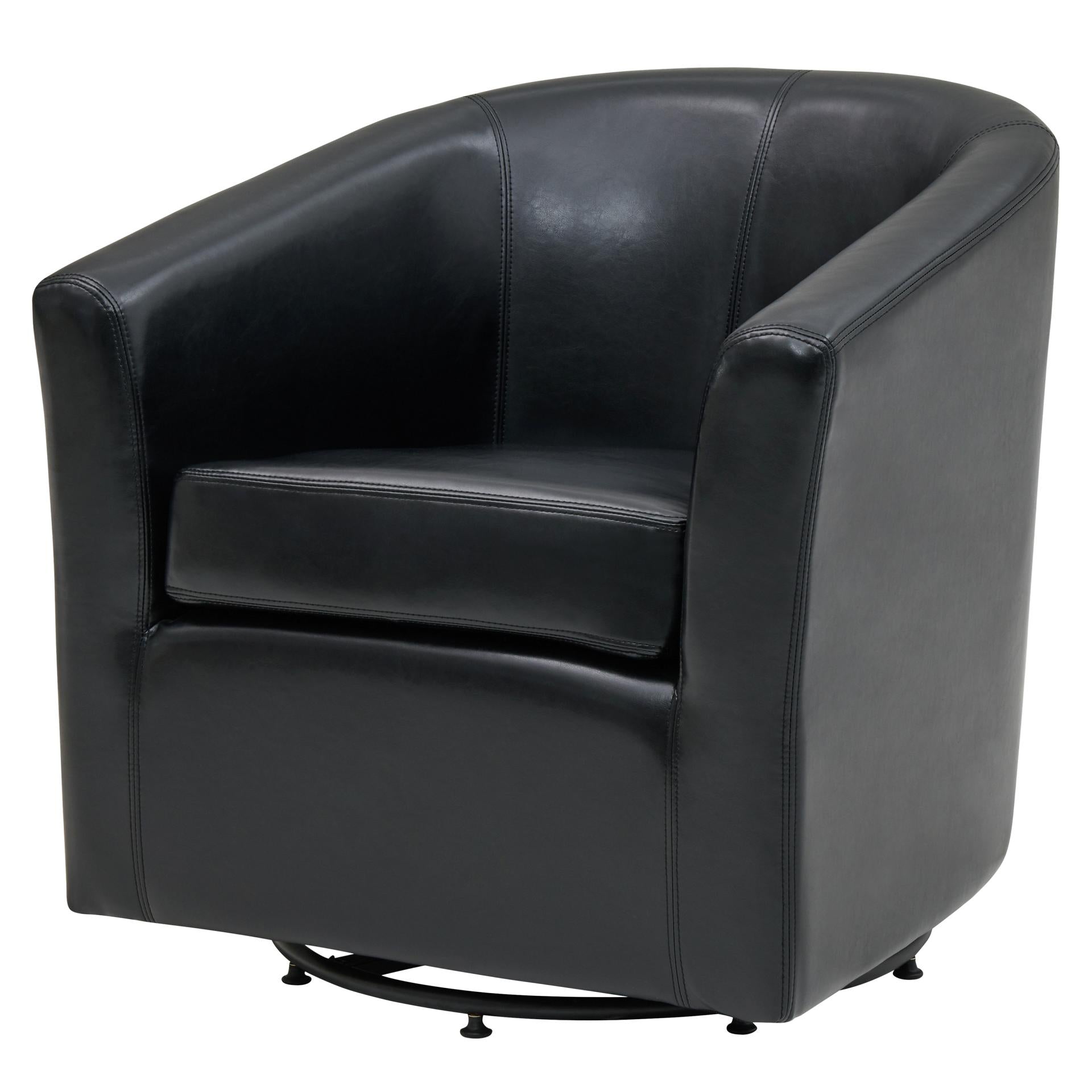 Hayden SWIVEL Bonded Leather Accent Arm Chair - What A Room
