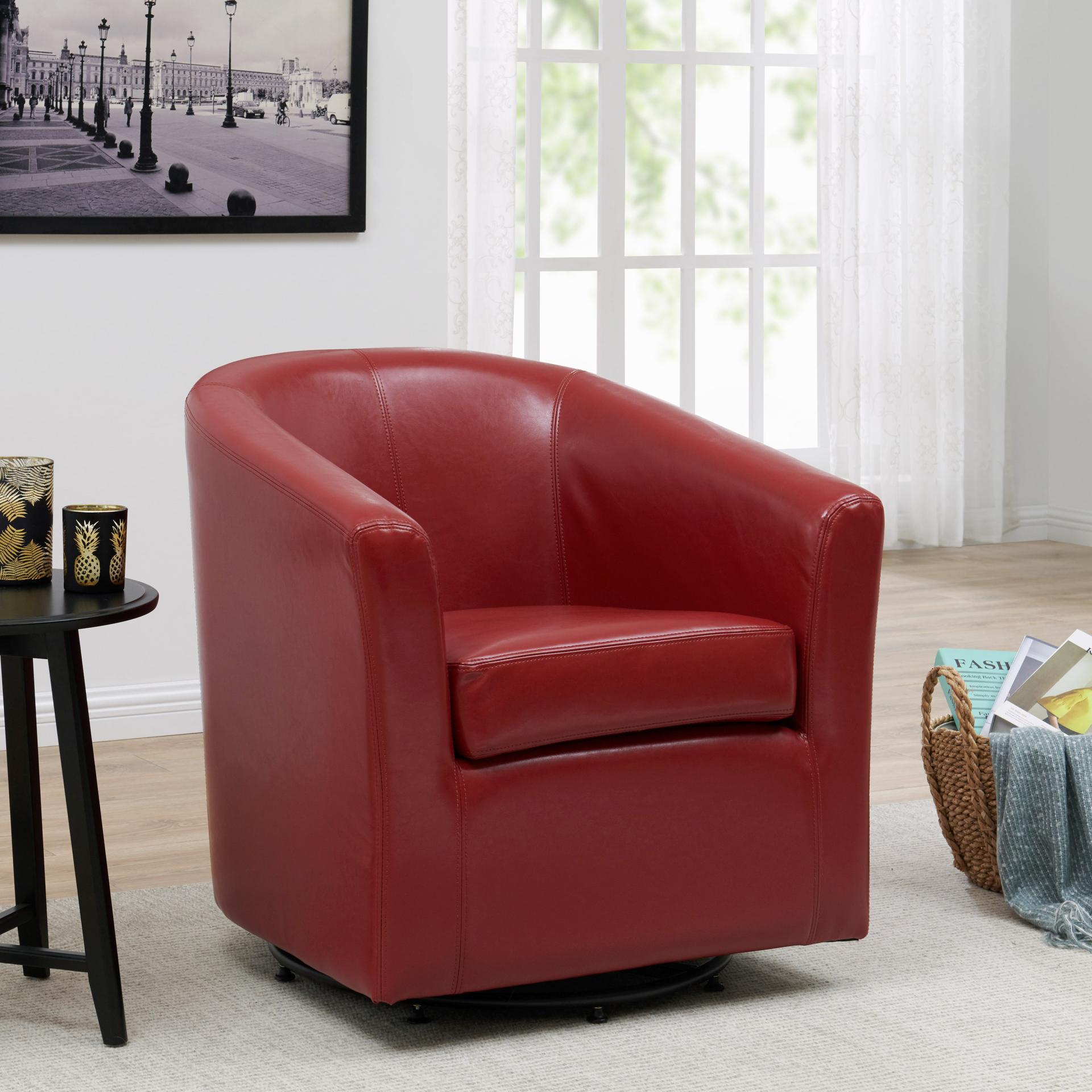 Hayden SWIVEL Bonded Leather Accent Arm Chair