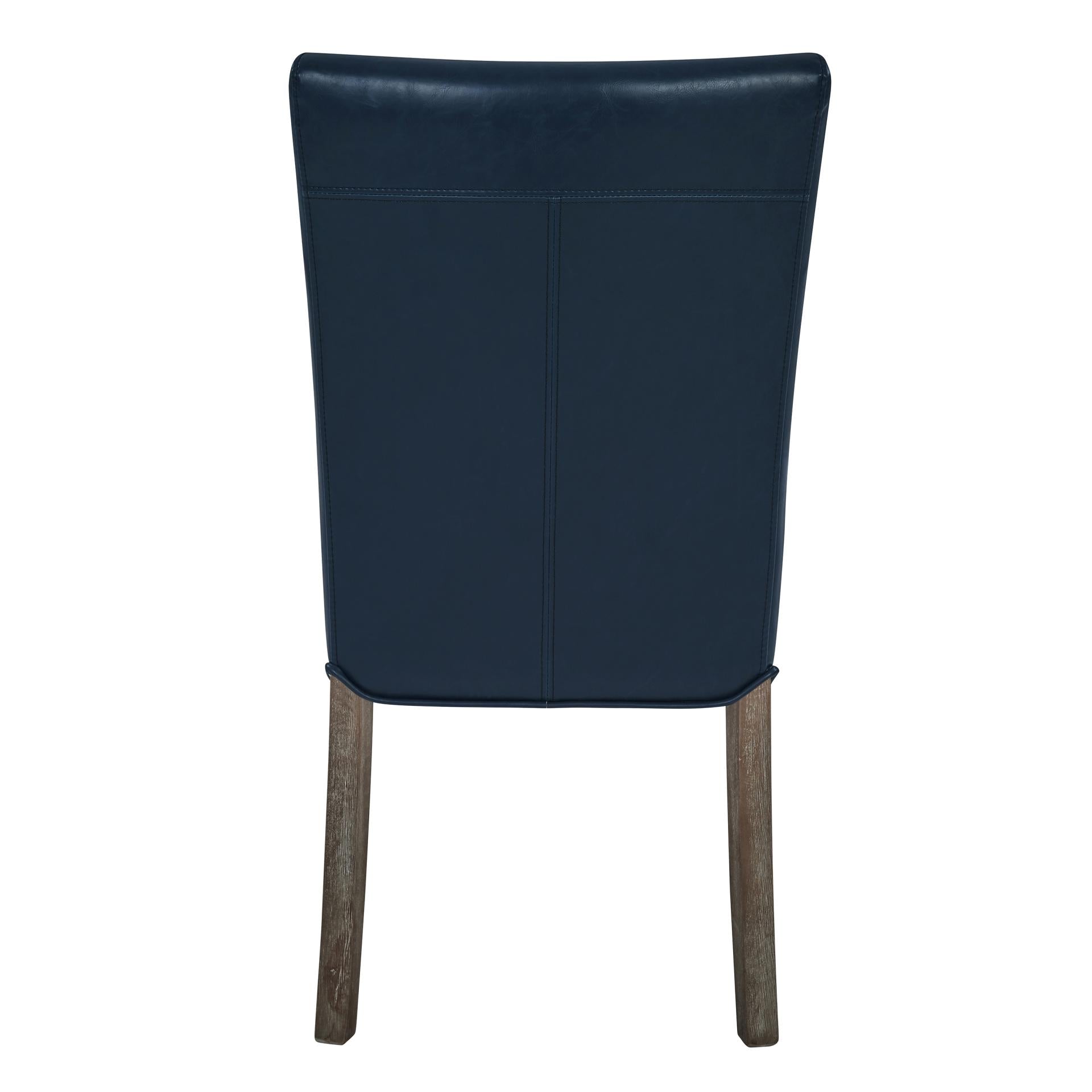 Beverly Hills Bonded Leather Dining Side Chair Drift Wood Legs