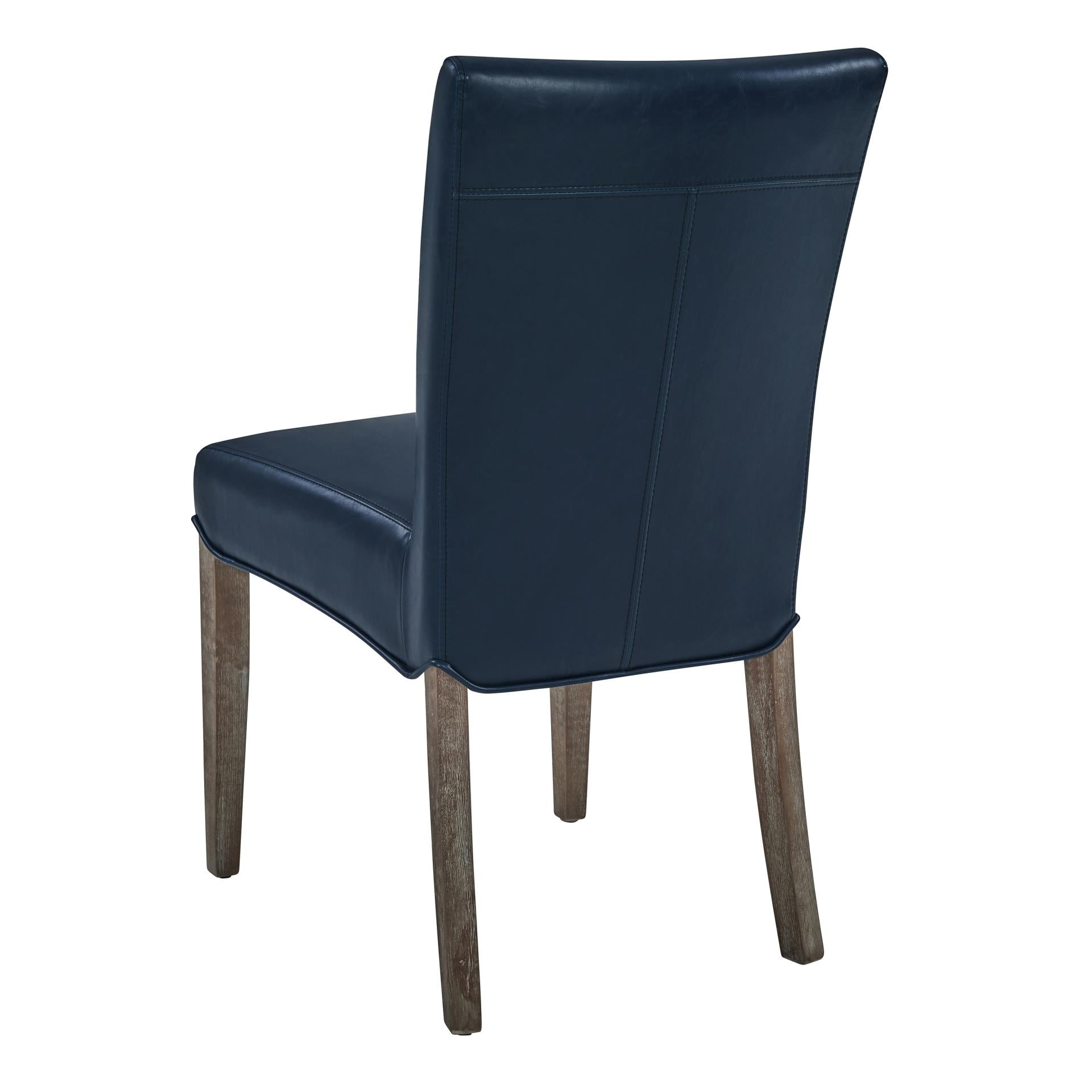Beverly Hills Bonded Leather Dining Side Chair Drift Wood Legs