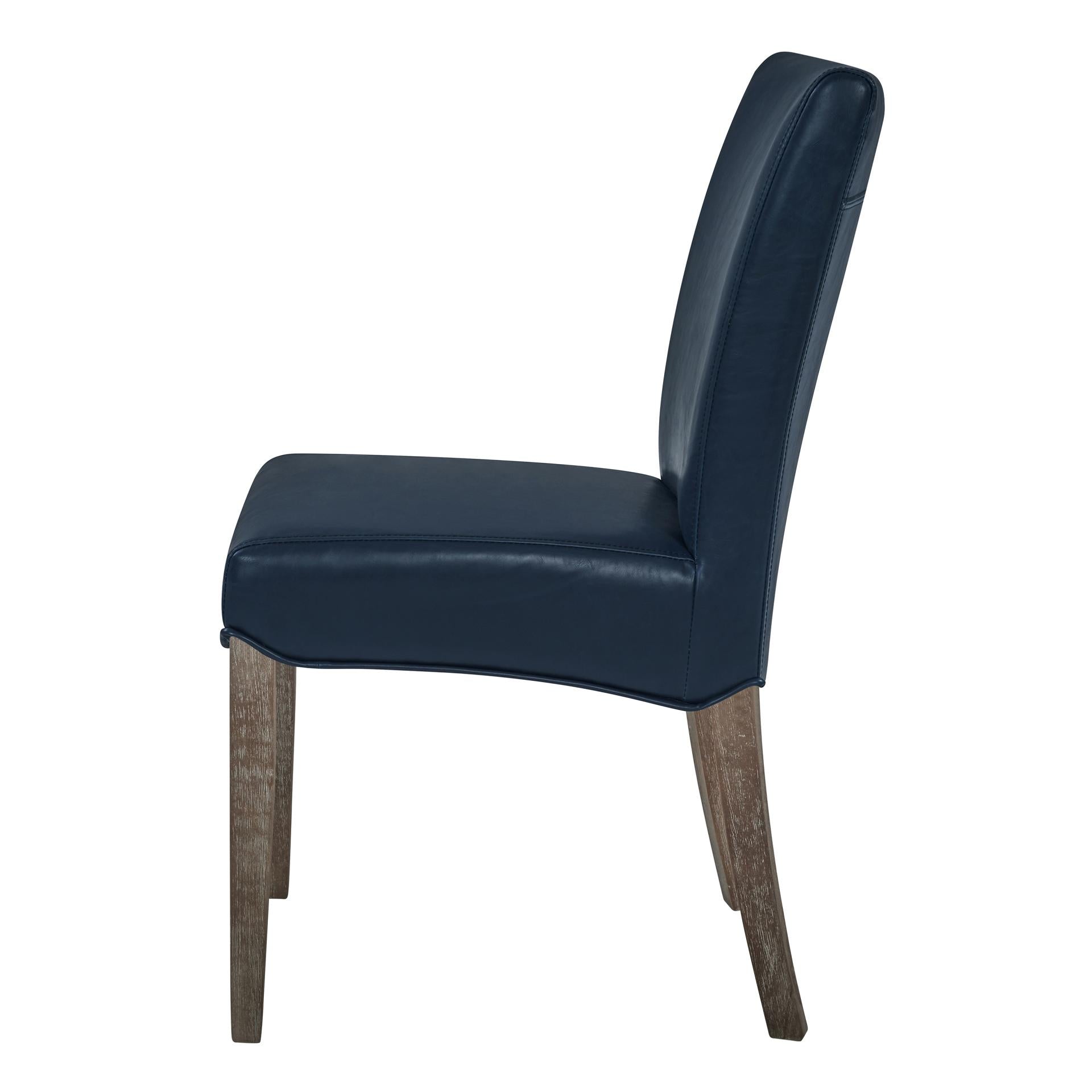 Beverly Hills Bonded Leather Dining Side Chair Drift Wood Legs