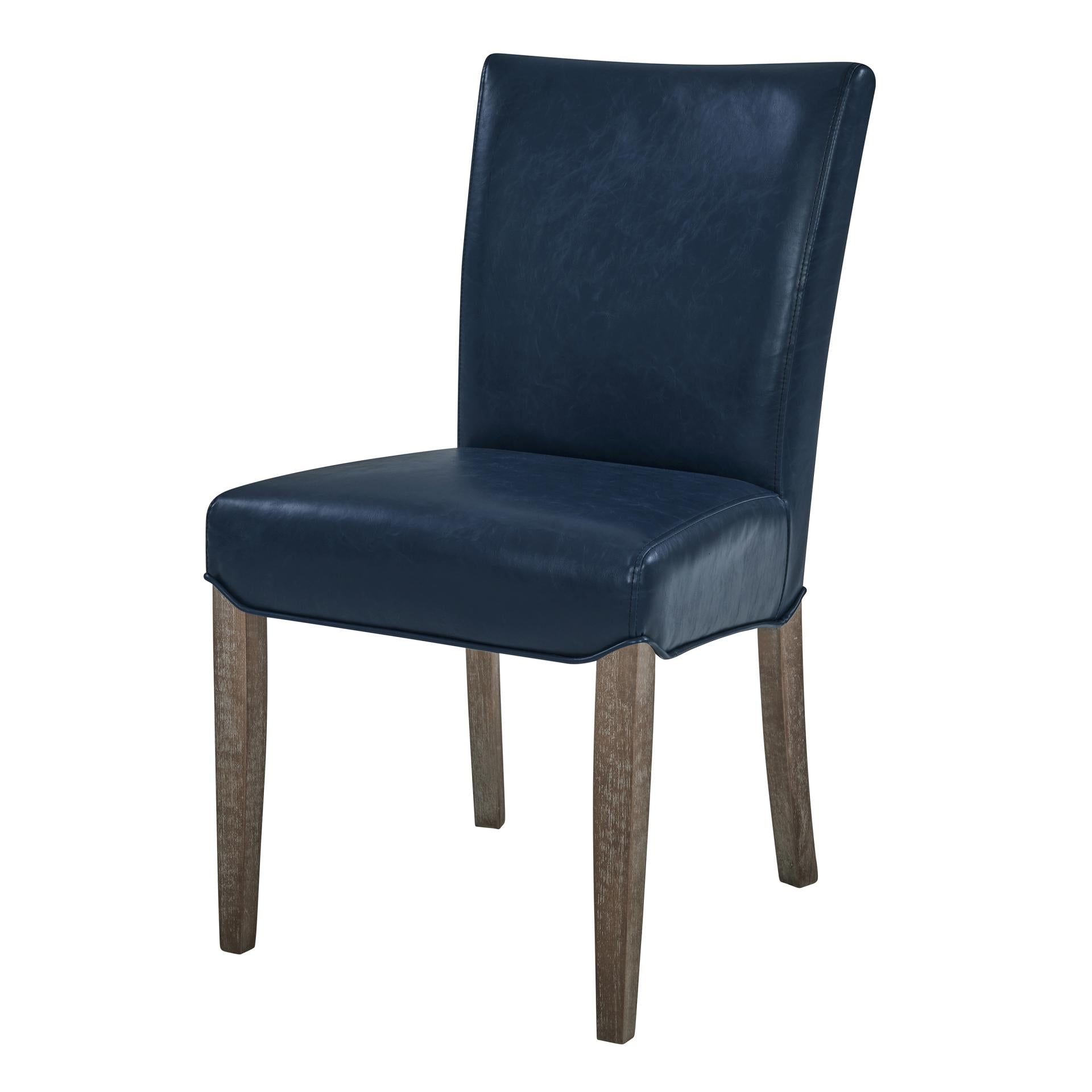 Beverly Hills Bonded Leather Dining Side Chair Drift Wood Legs