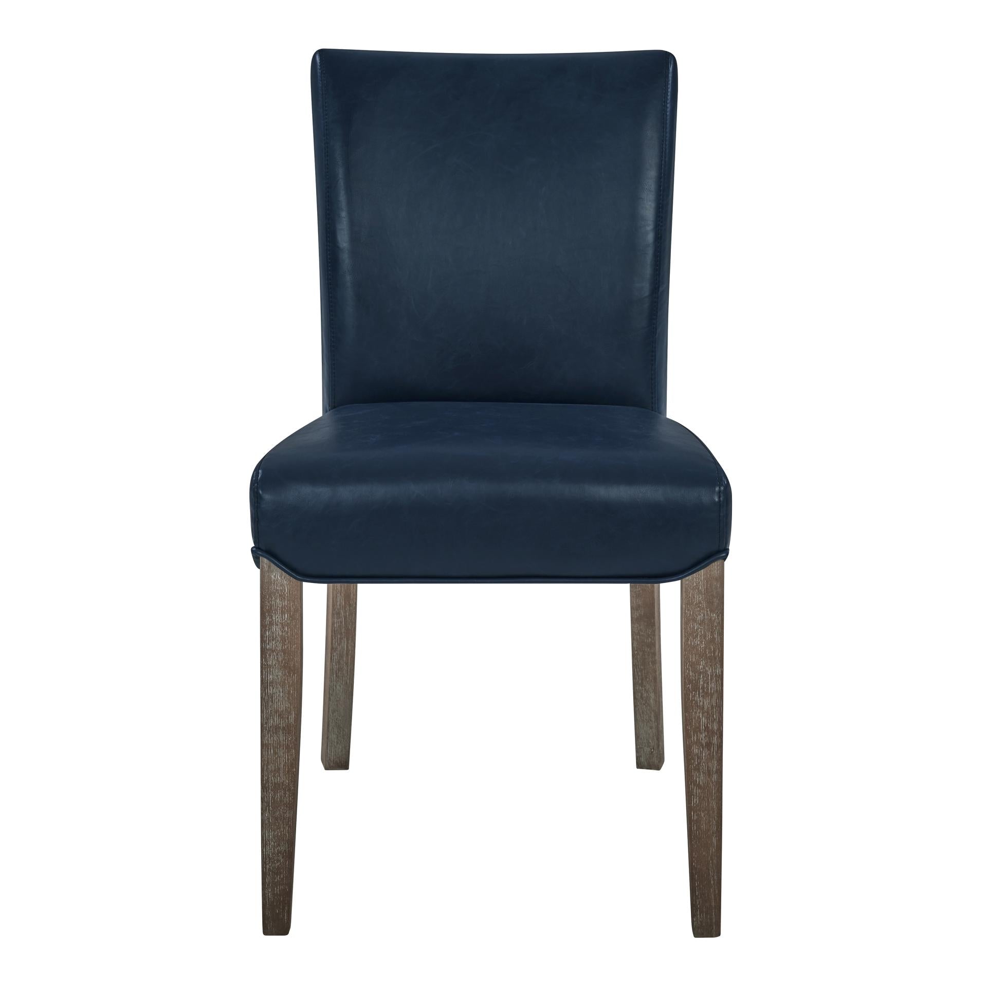 Beverly Hills Bonded Leather Dining Side Chair Drift Wood Legs