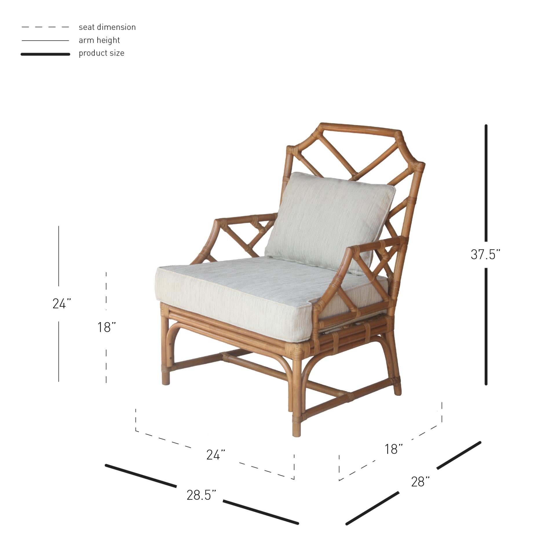 Kara Rattan Accent Arm Chair
