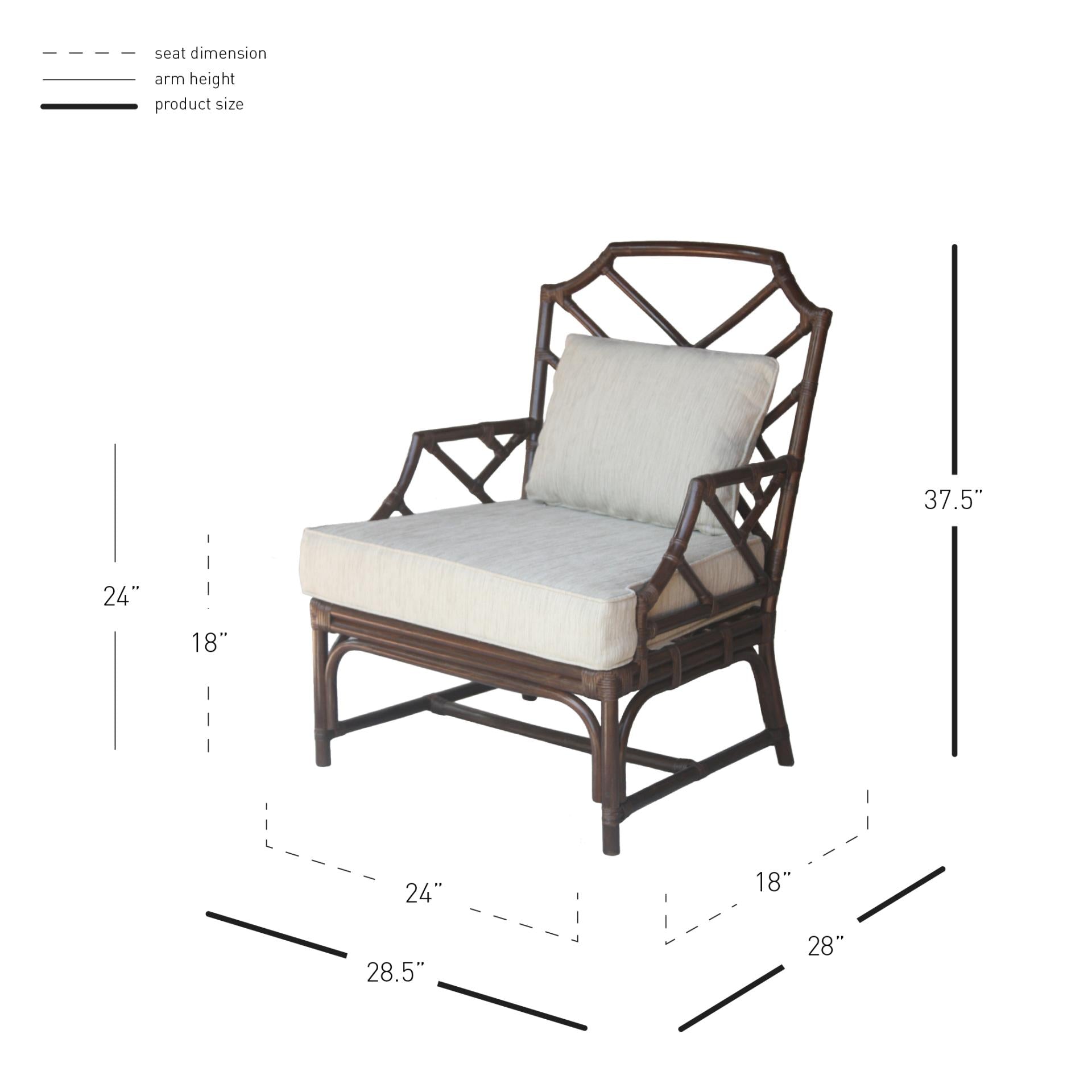 Kara Rattan Accent Arm Chair