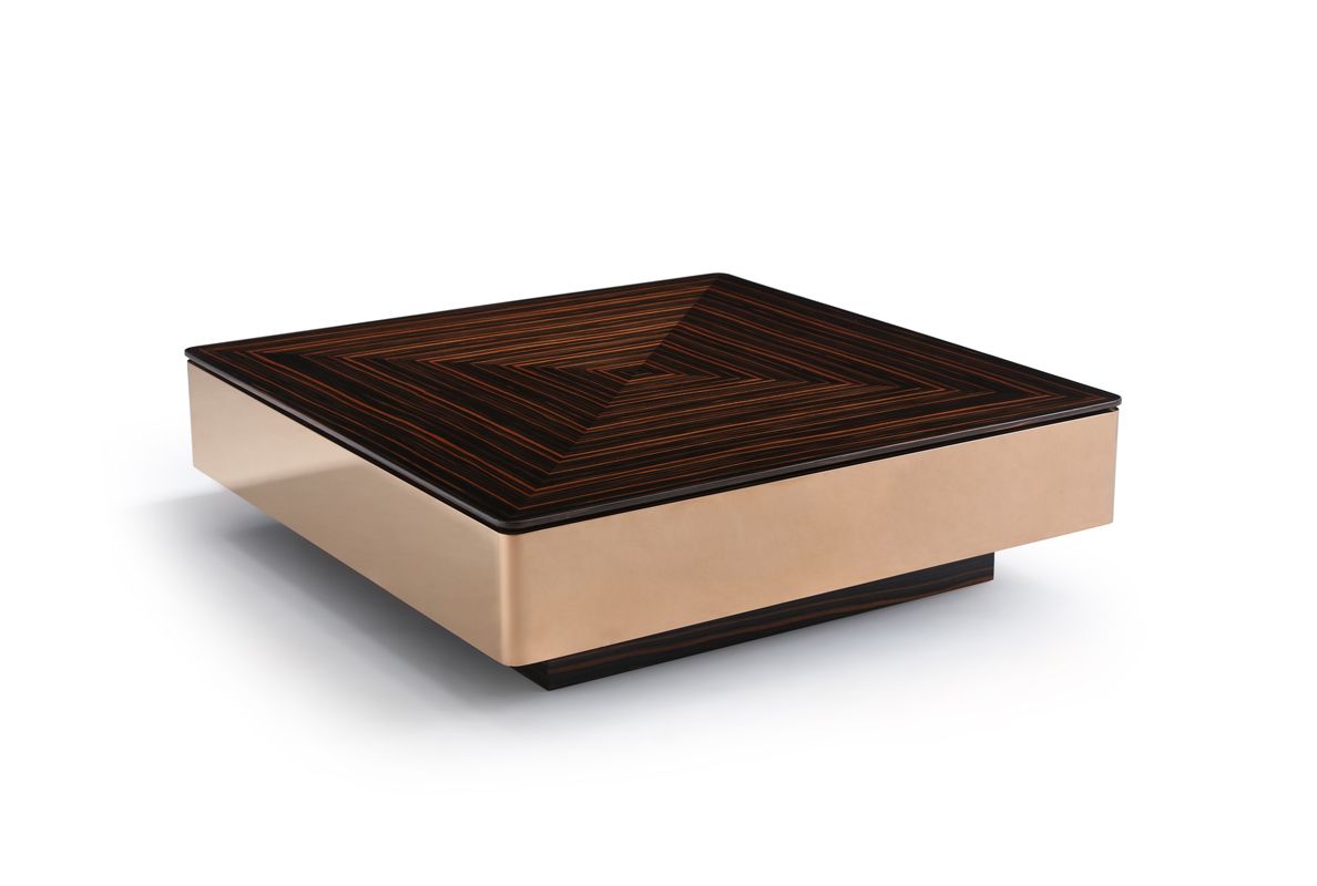 Modrest Larice Modern Square Ebony & Rosegold Coffee Table