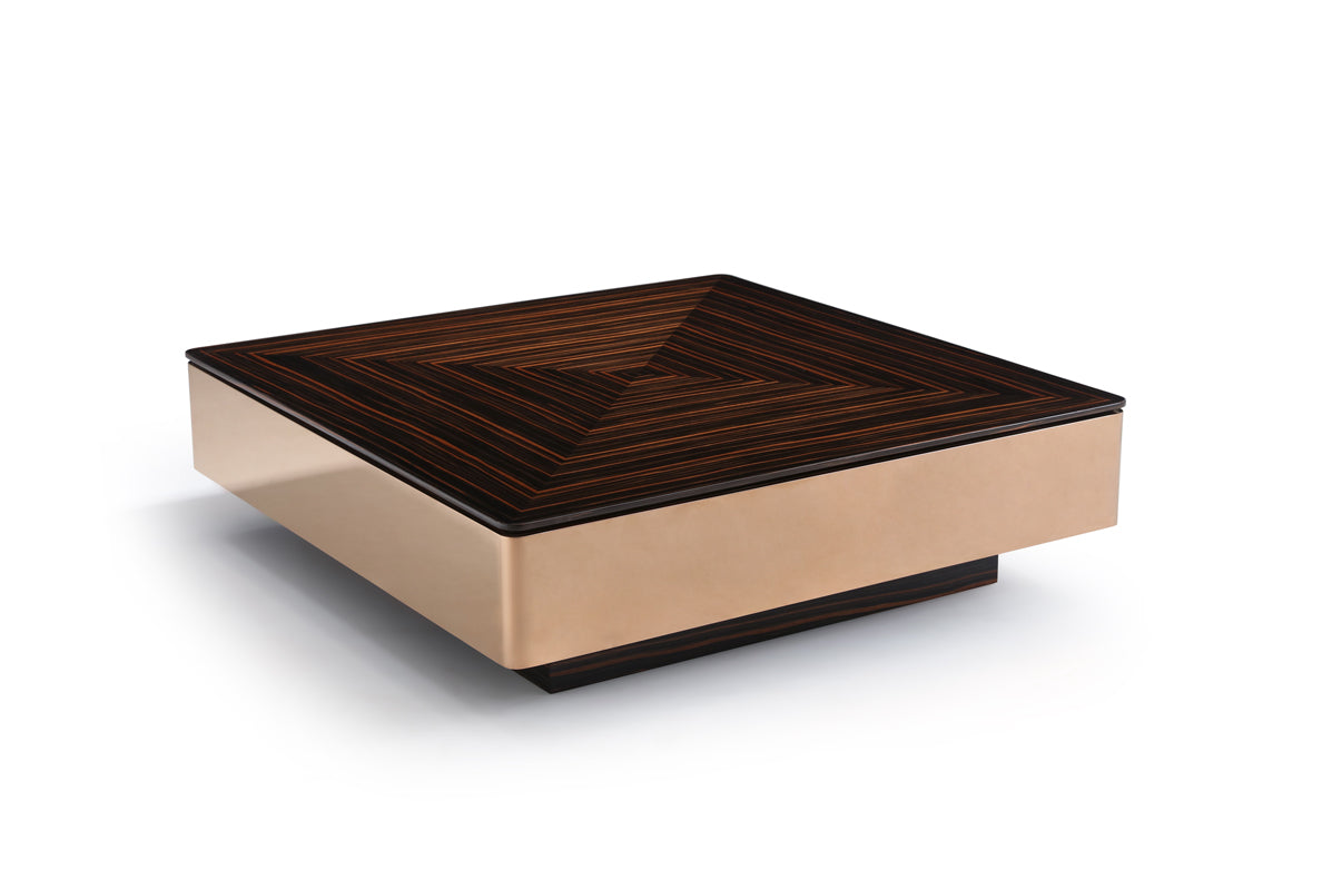 Modrest Larice Modern Square Ebony & Rosegold Coffee Table - What A Room
