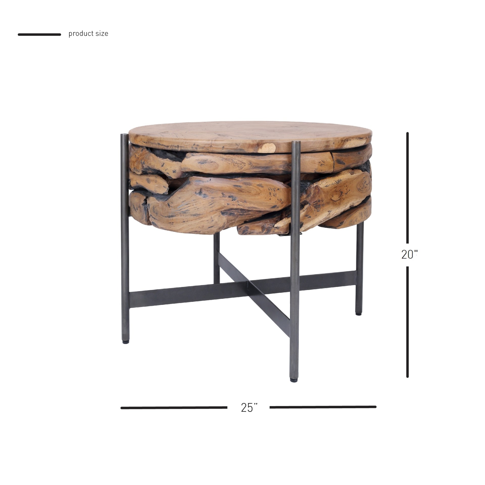 Bardo  Reclaimed Teak Side/ End Table