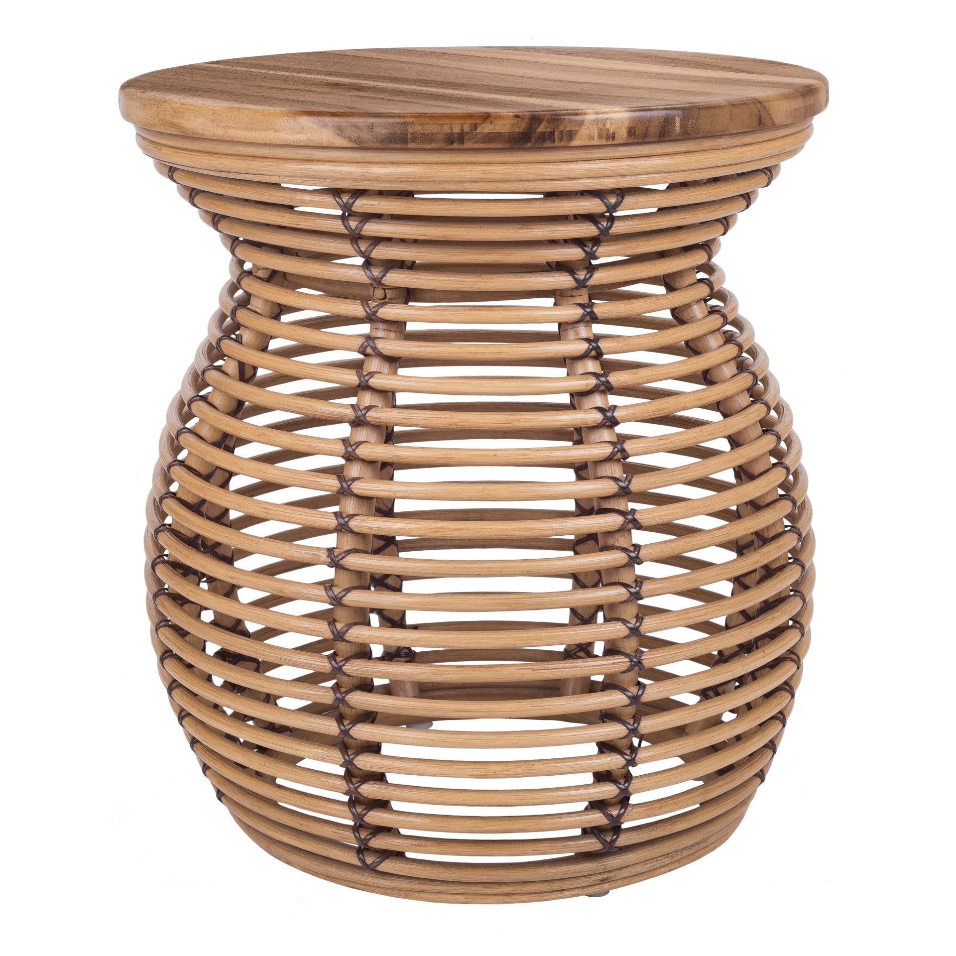 Quito Rattan Side/ End Table w/ Wood Top