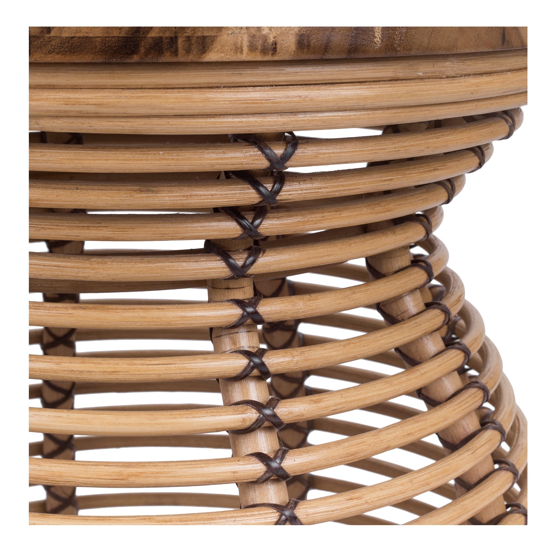 Quito Rattan Side/ End Table w/ Wood Top