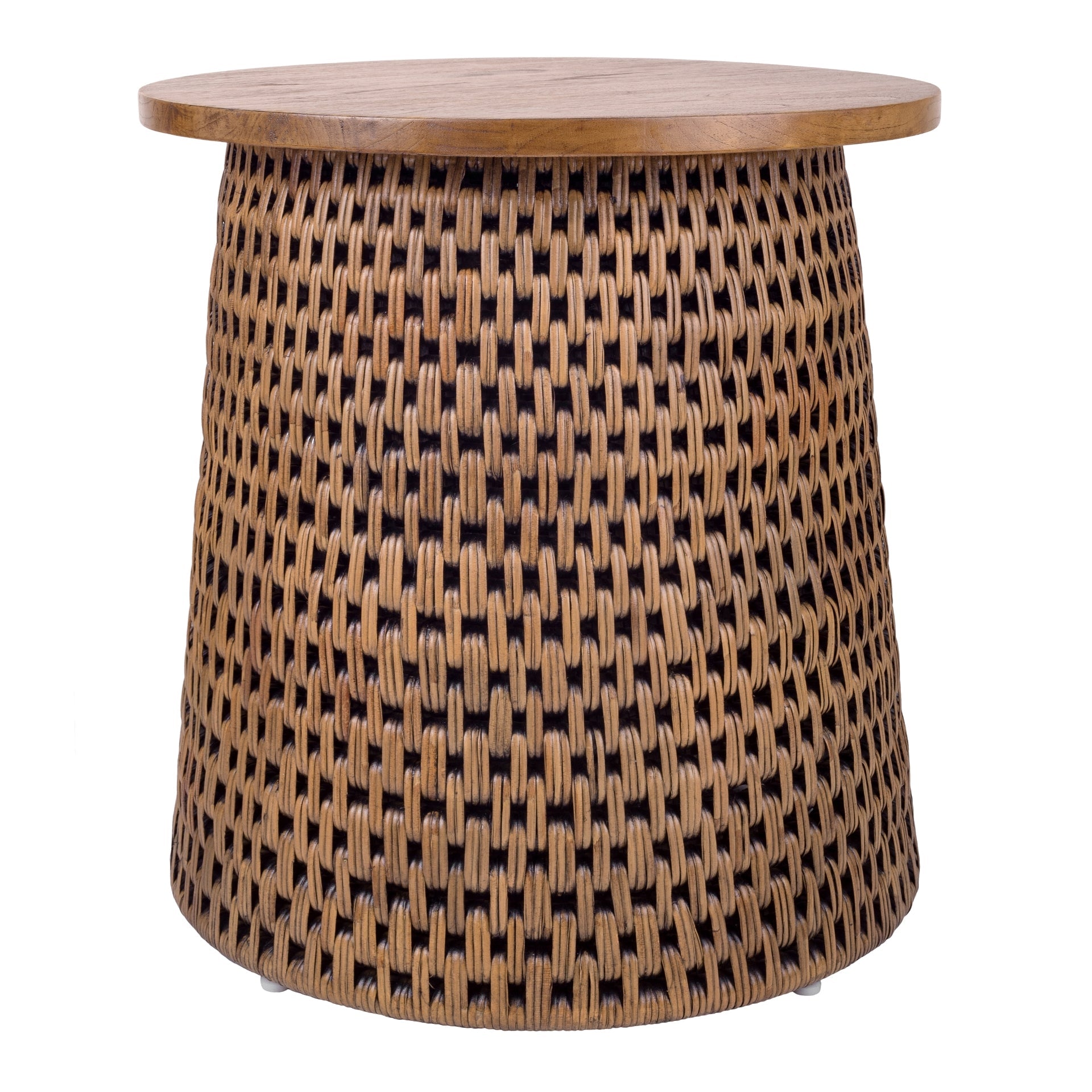 Kamari Rattan Side/End Table w/ Wood Top