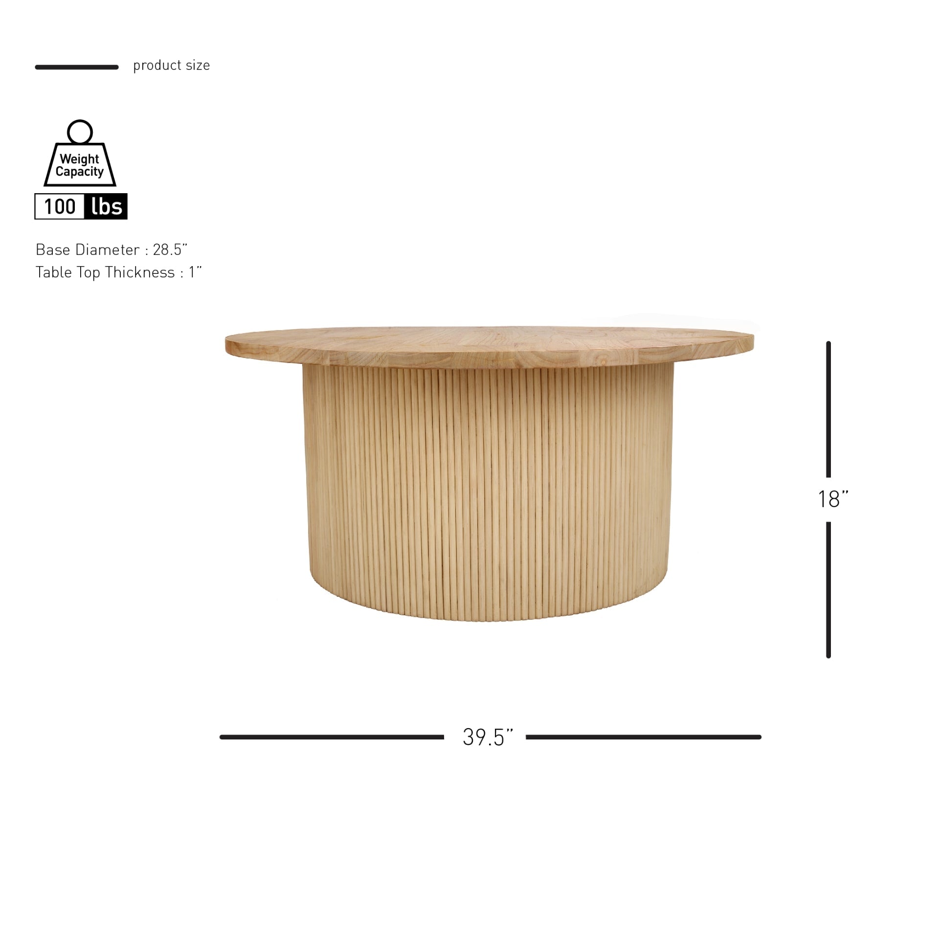 Kiefer Rattan Coffee Table w/ Wood Top