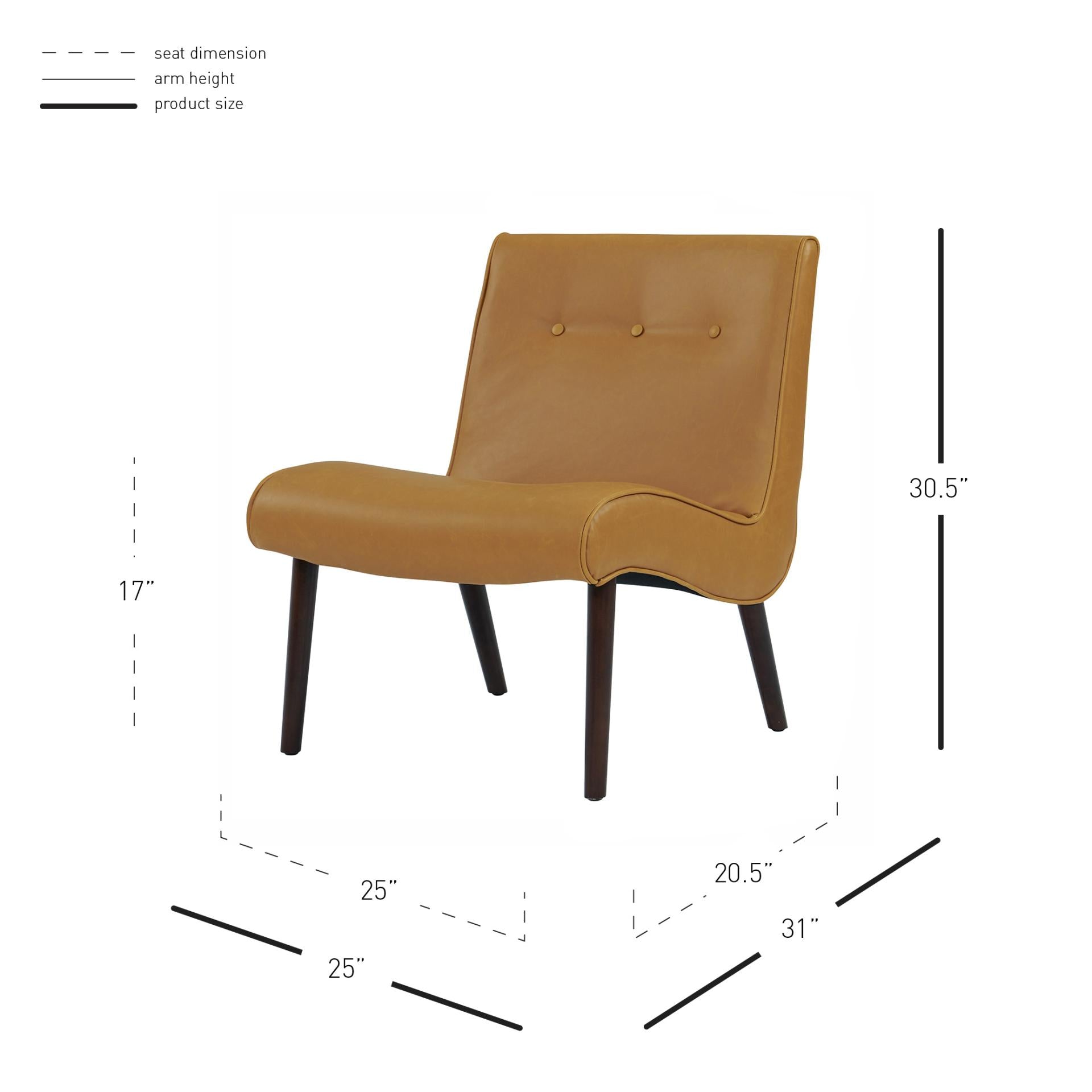 Alexis Bonded Leather Accent Chair Wenge Legs