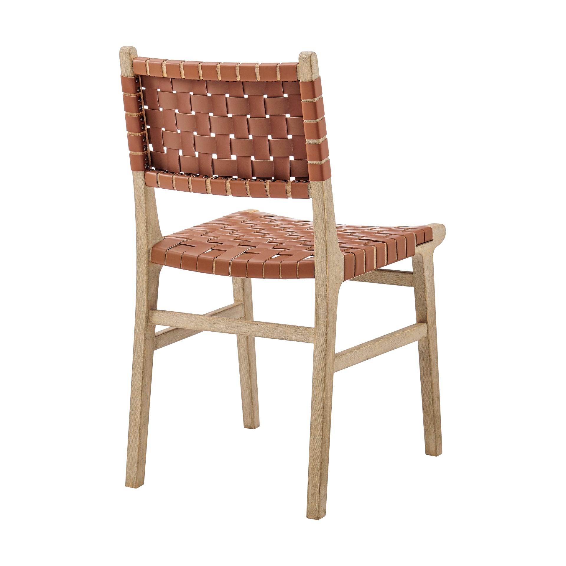 Marco Faux Leather Dining Side Chair Drift Wood Frame (Set of 2)