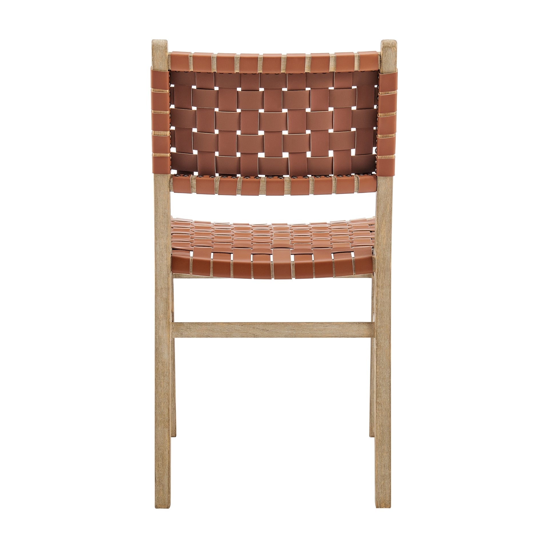 Marco Faux Leather Dining Side Chair Drift Wood Frame (Set of 2)