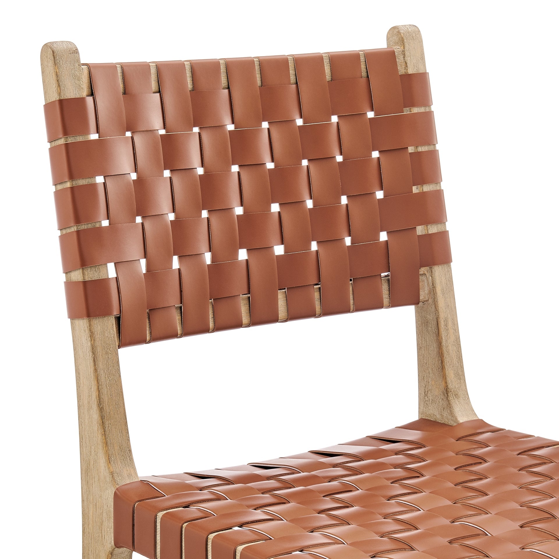 Marco Faux Leather Dining Side Chair Drift Wood Frame (Set of 2)