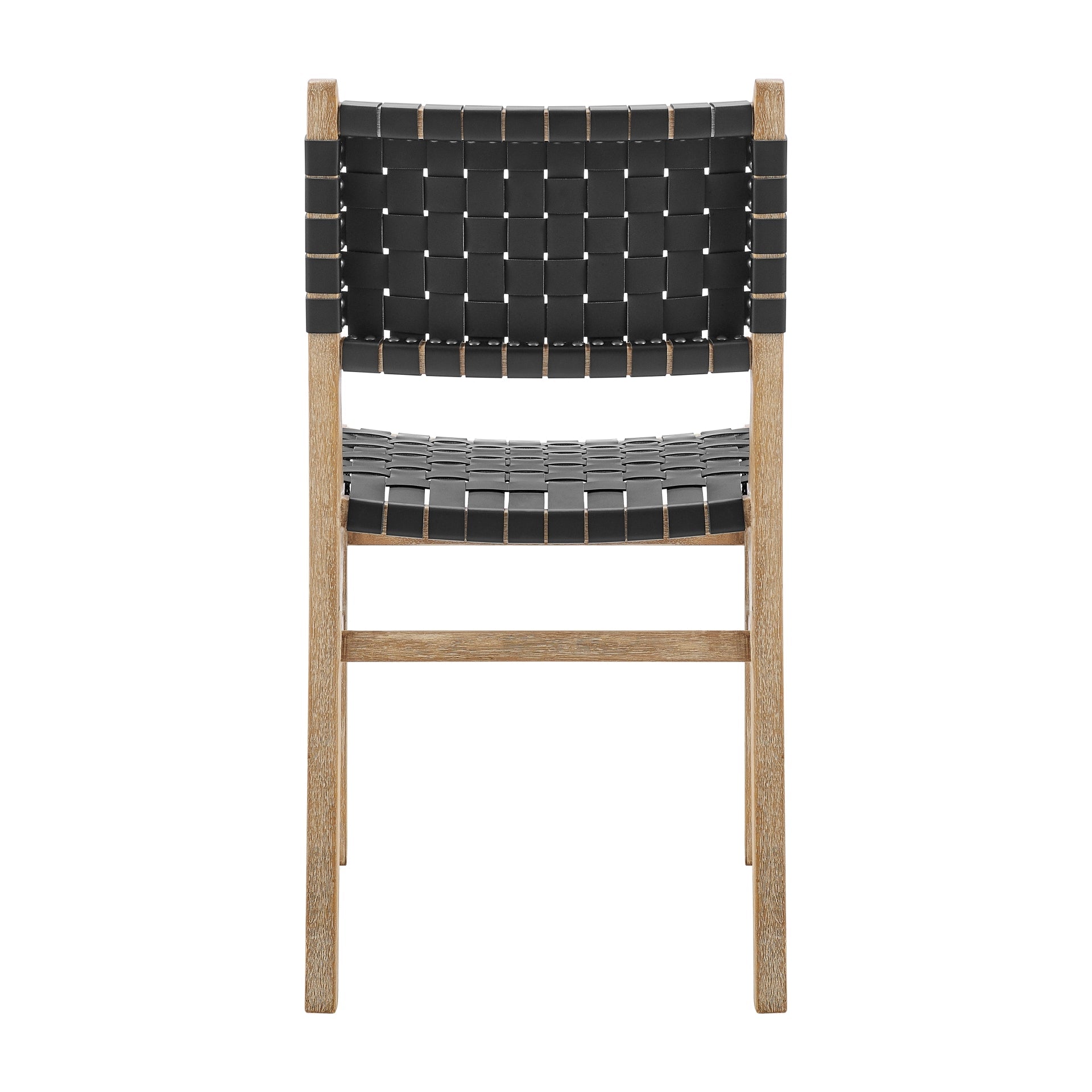 Marco Faux Leather Dining Side Chair Drift Wood Frame (Set of 2)