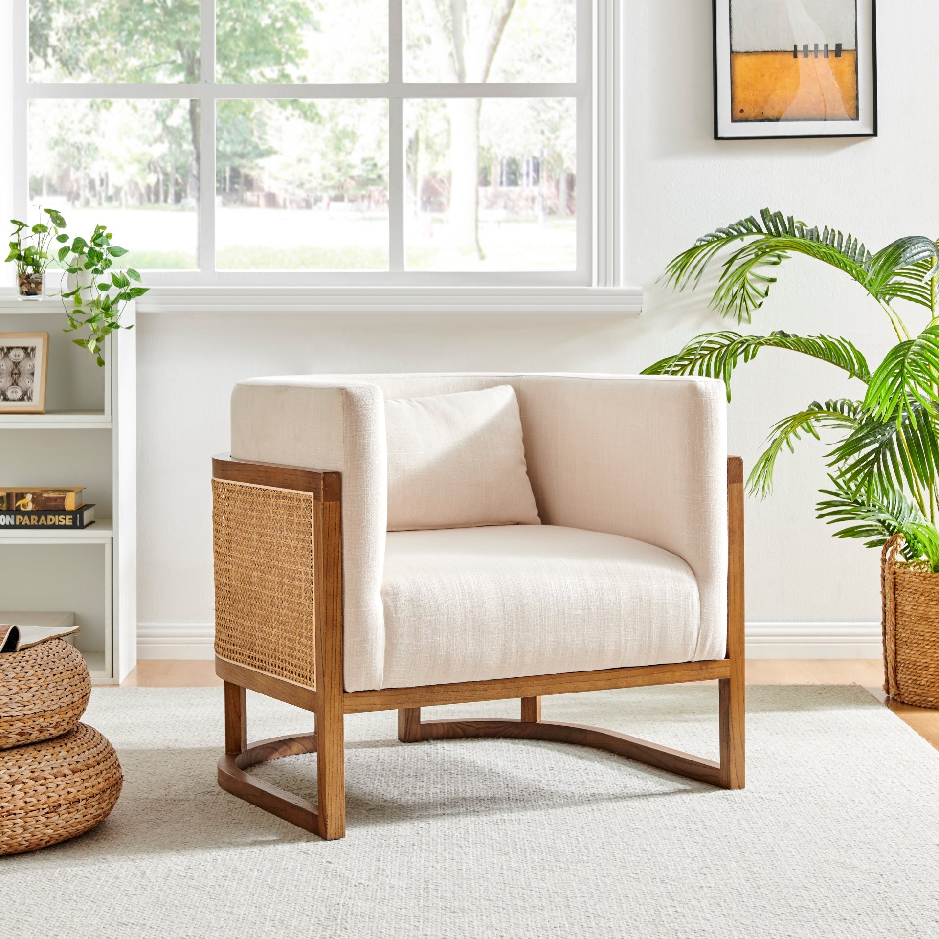 Velma Accent Arm Chair w/ Rattan