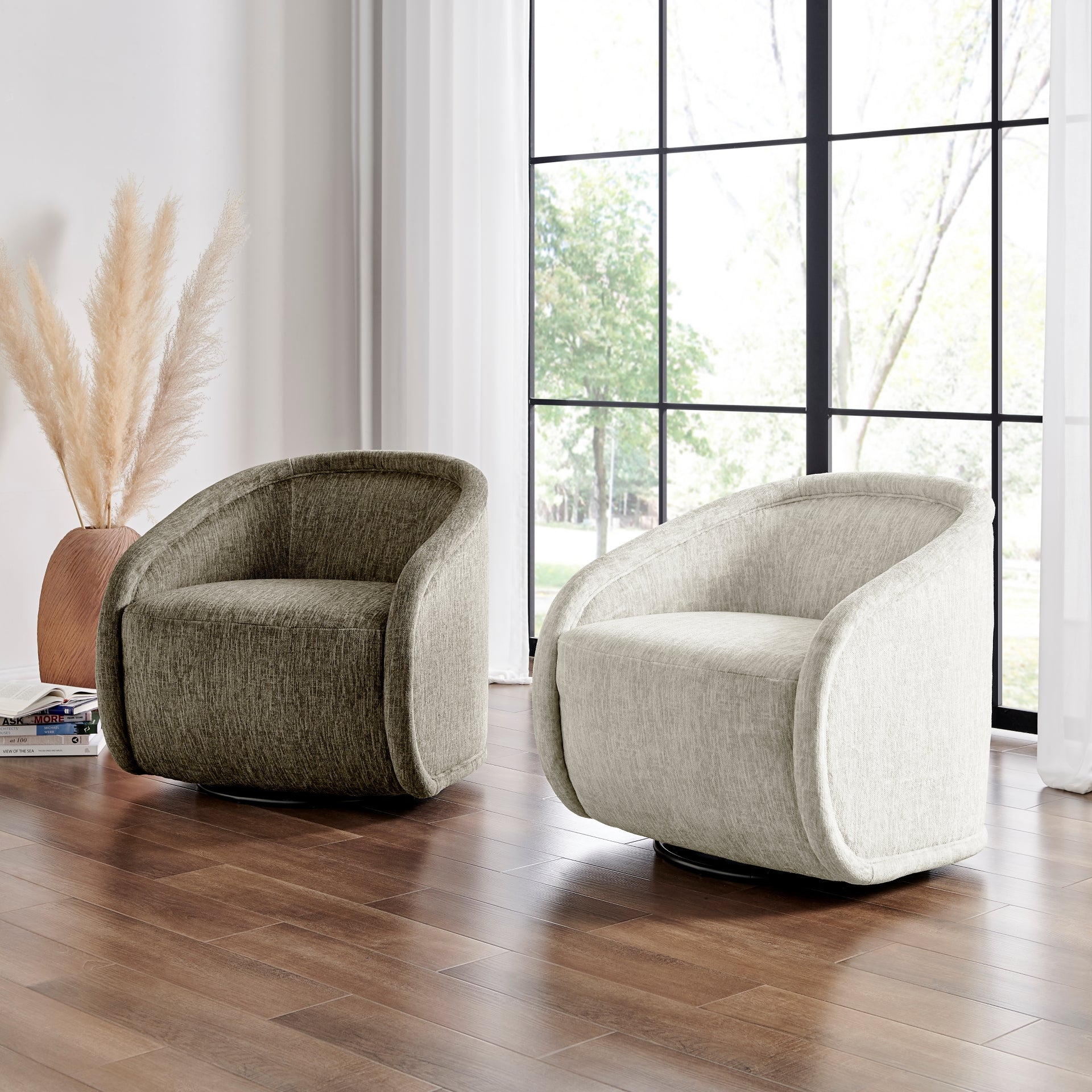 Margareth Fabric Swivel Accent Arm Chair