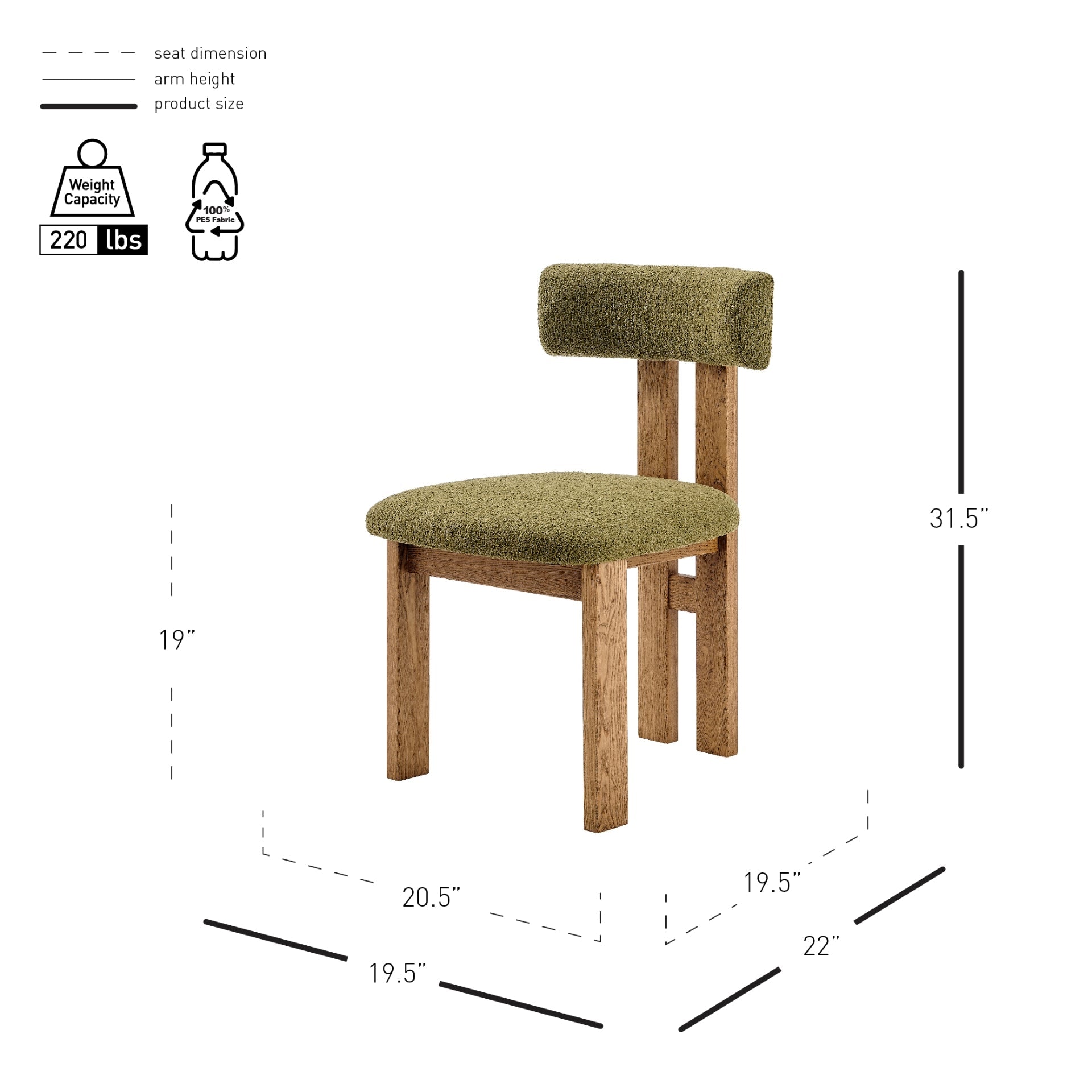 Hailey Fabric Dining Side Chair (Set of 2)