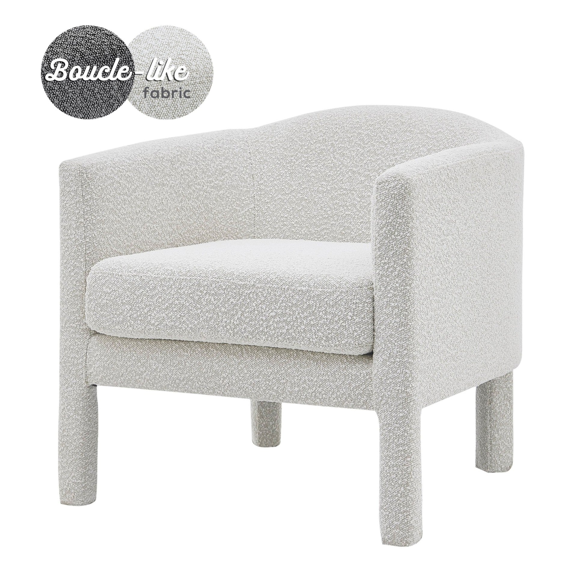 Jennifer Fabric Accent Arm Chair, Boucle Beige