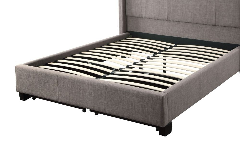 Adona Upholstered Storage Bed in Dolphin Linen