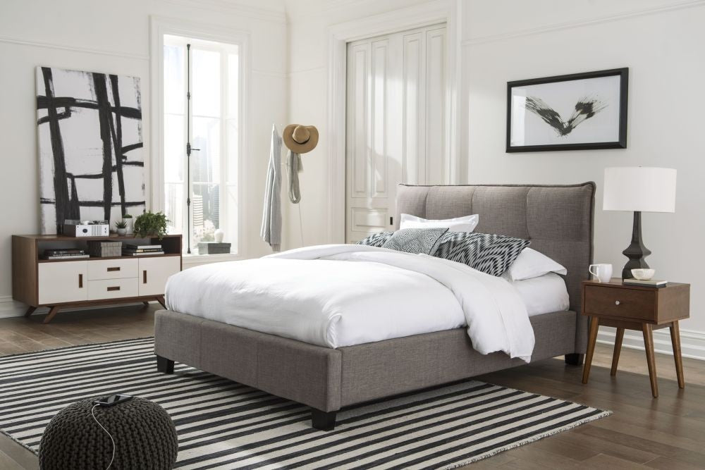 Adona Upholstered Storage Bed in Dolphin Linen