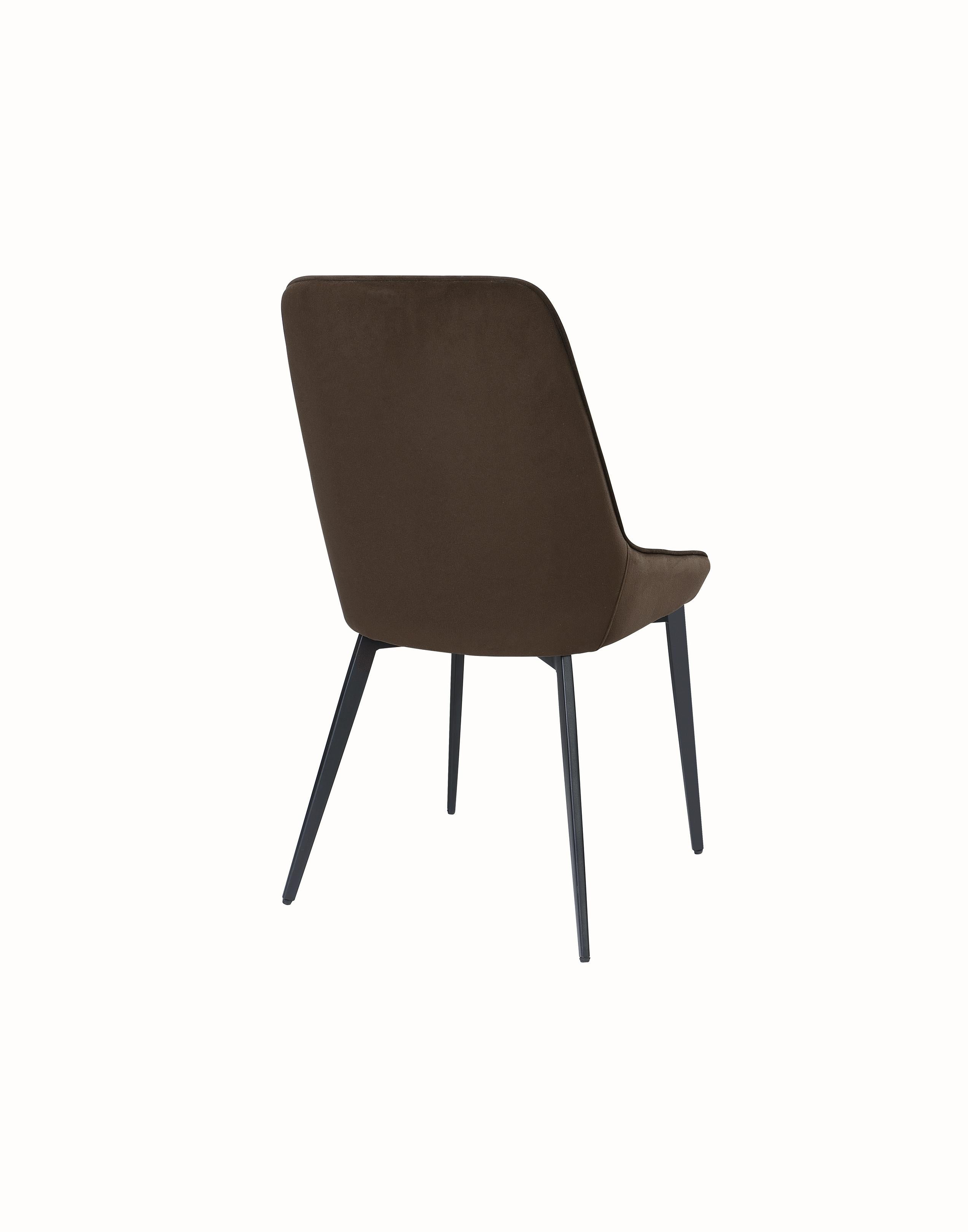 Lucia Metal Leg Upholstered Dining Chair in Penny  Velvet and Gunmetal (Set of 2) - What A Room