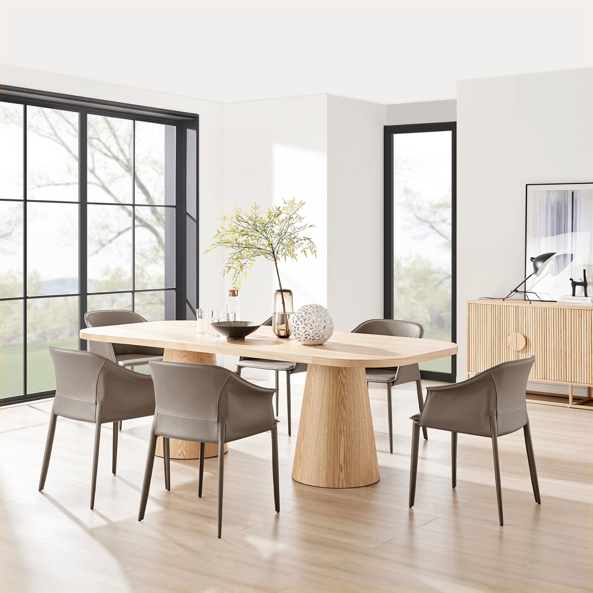 Callie Recycled Leather Dining Arm Chair