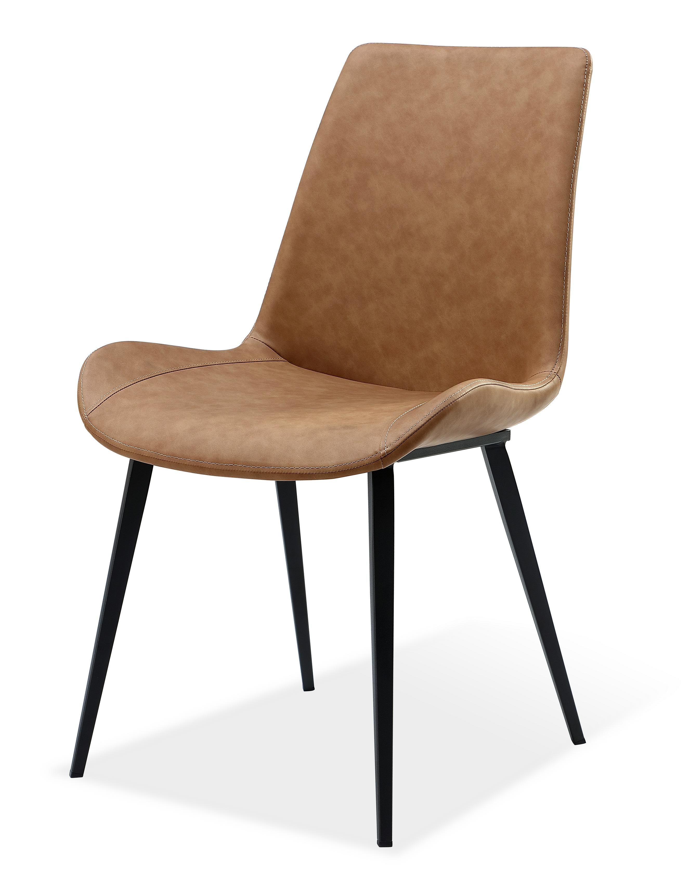 Nicoya Upholstered Dining Chair in Buckskin Synthetic Leather and Black (Set of 2)