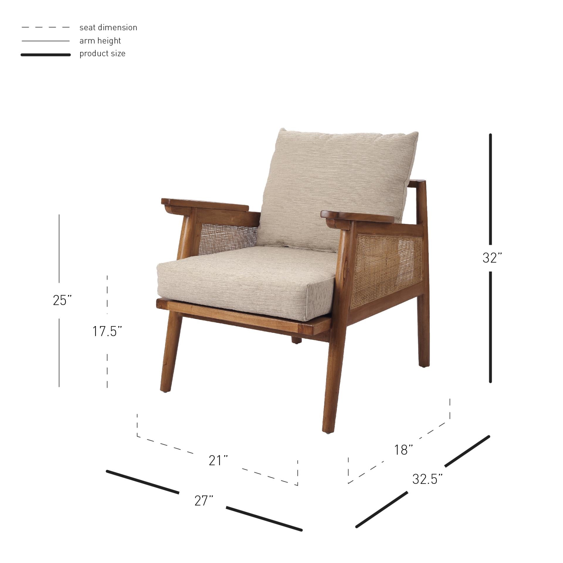 Teramo Mahogany Rattan Accent Arm Chair