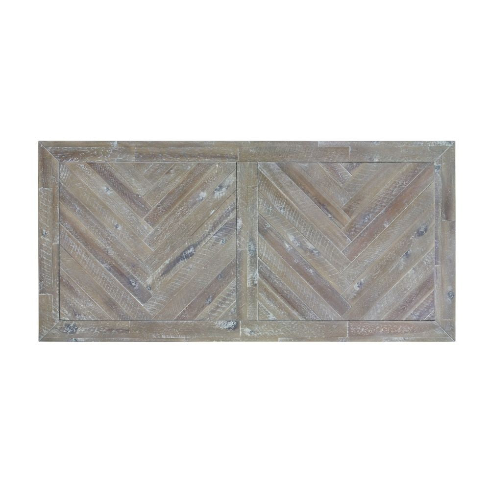 Herringbone Solid Wood Two Drawer Coffee Table