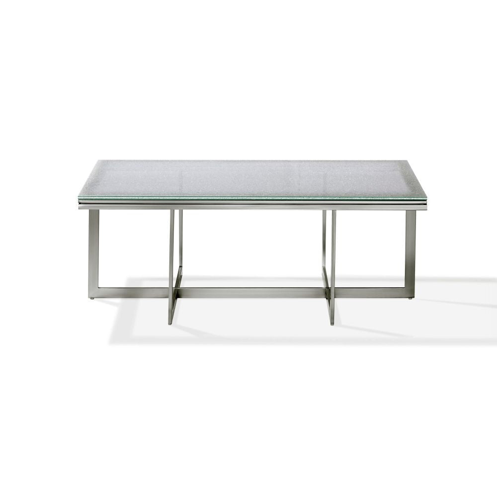 Eliza 48" Modern Coffee Table w/ Glass Top