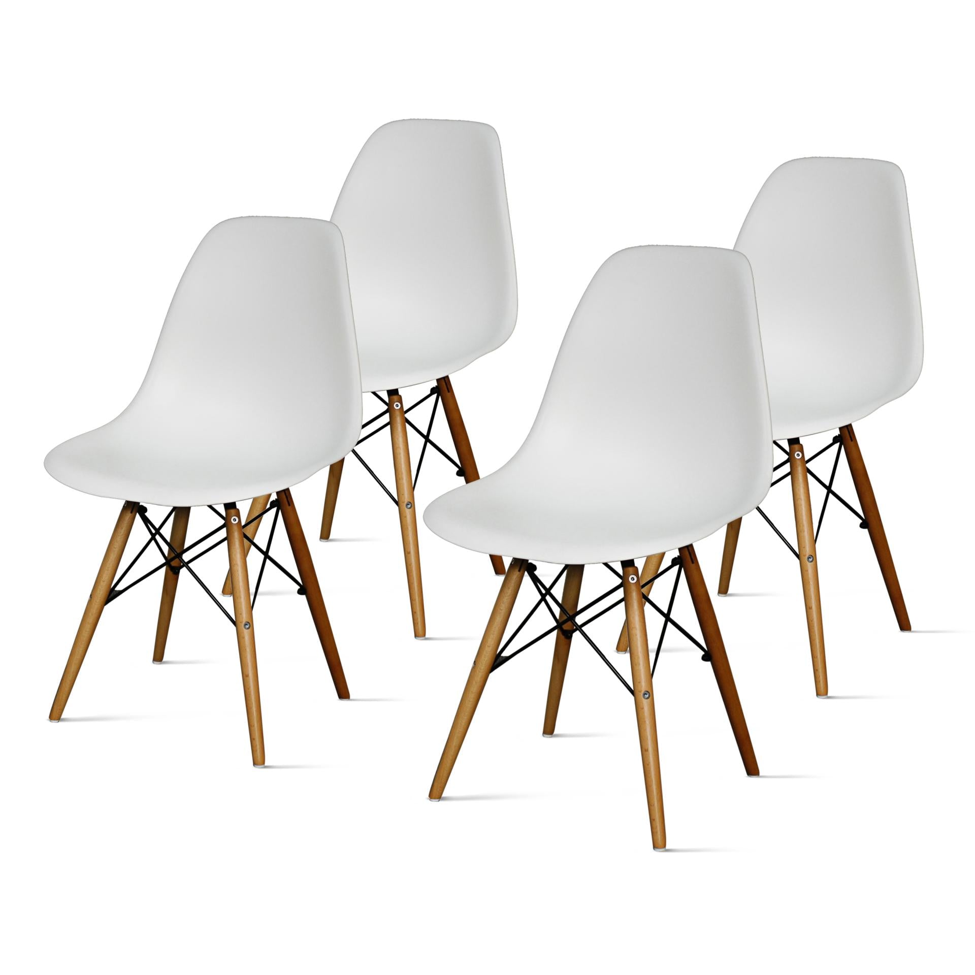 Allen Molded PP Dining Side Chair Maple Dowel Legs (Set of 4)