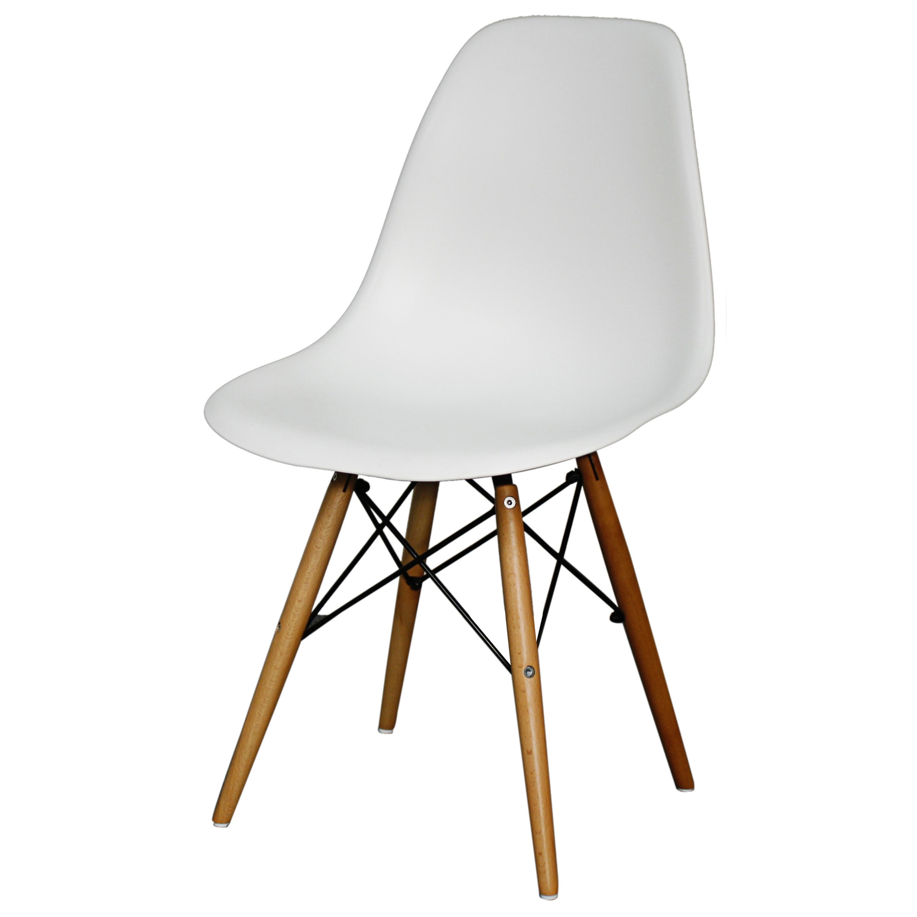 Allen Molded PP Dining Side Chair Maple Dowel Legs (Set of 4)