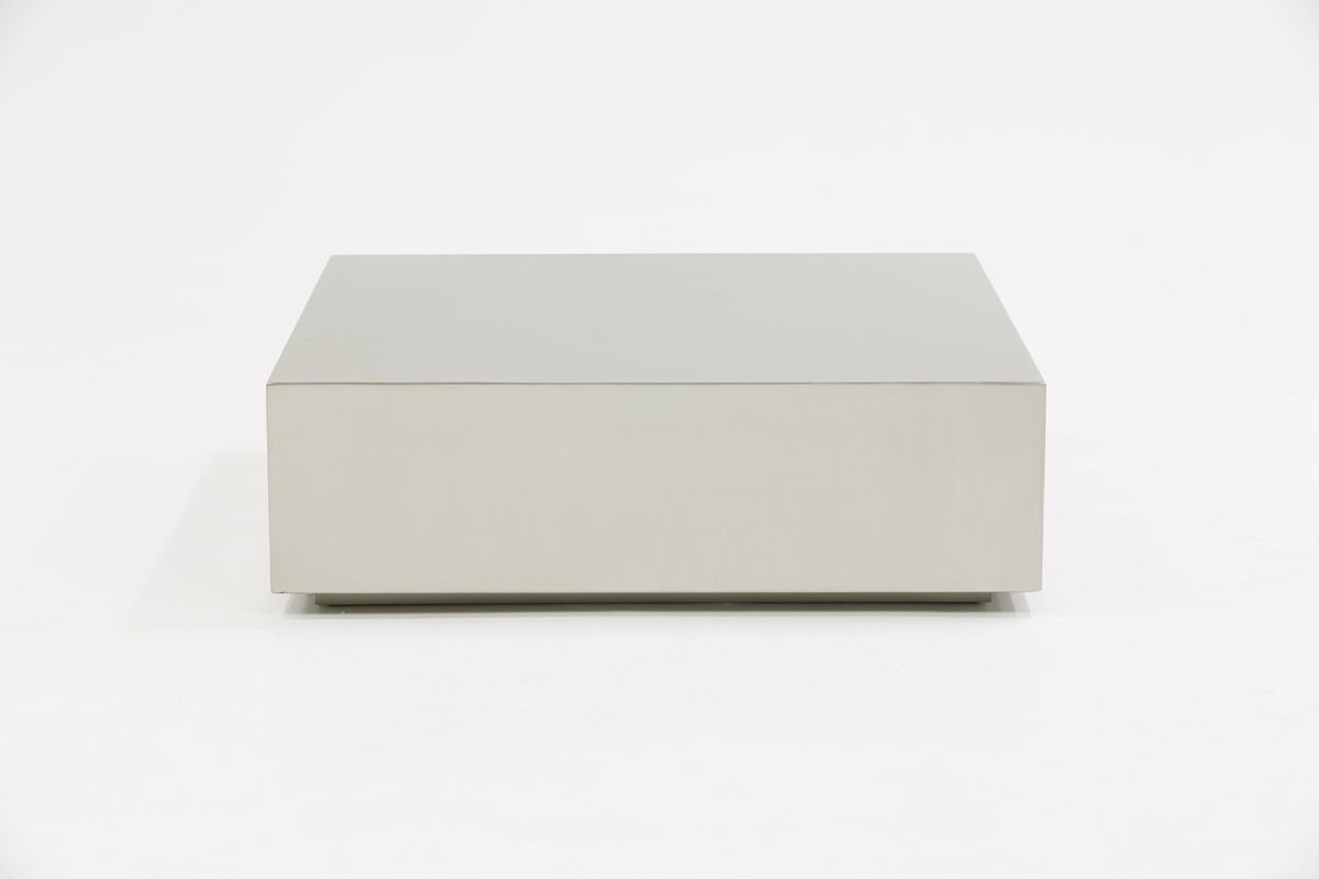 Modrest Anvil Modern Brushed Stainless Steel Coffee Table
