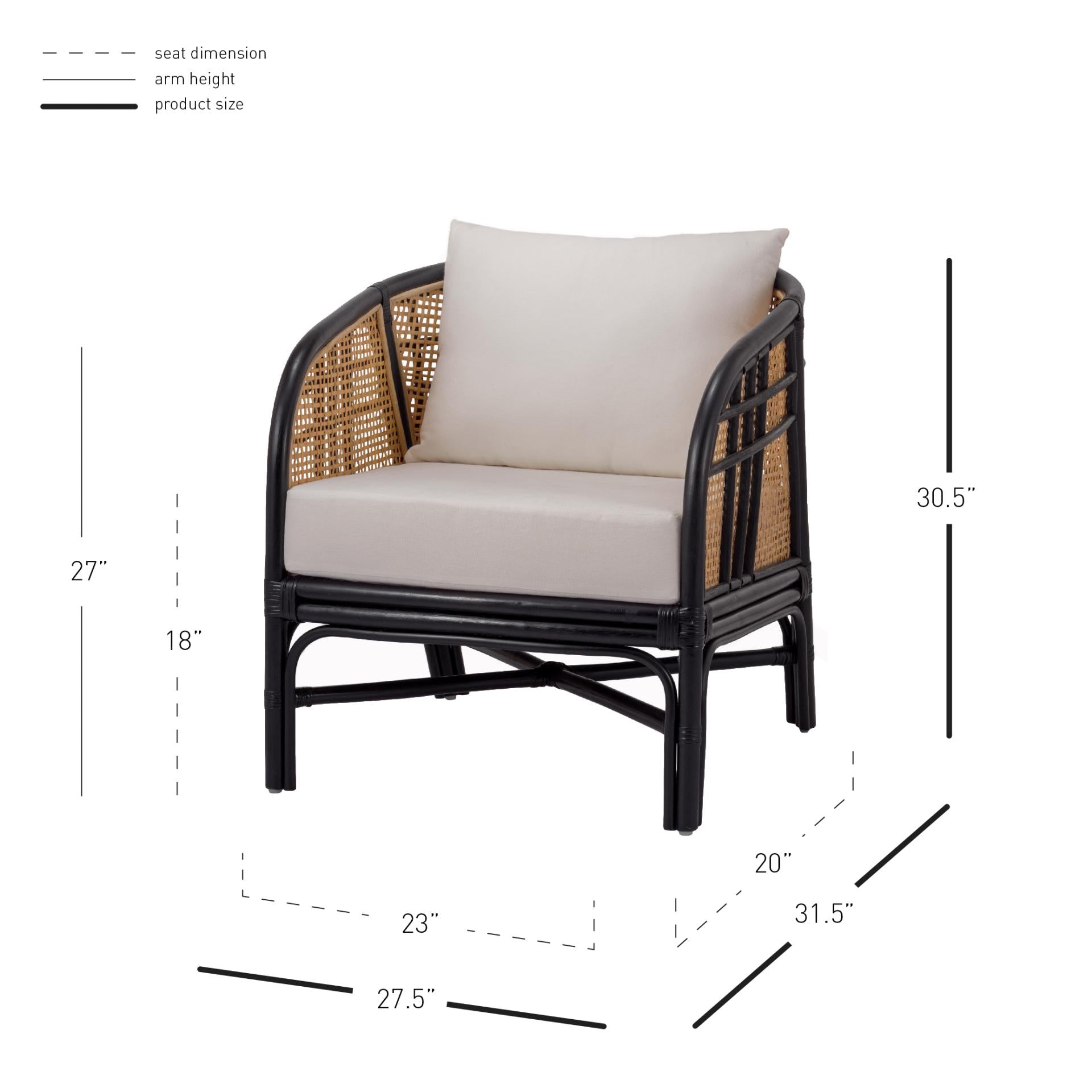 Ferrara Rattan Cozy Farmhouse Accent Chair