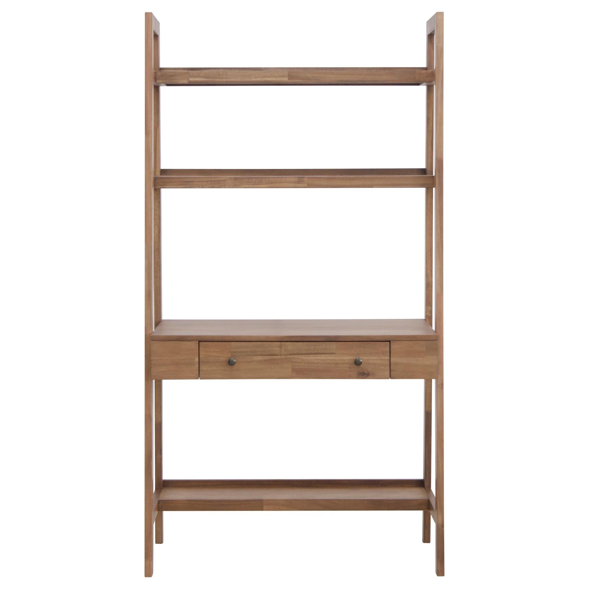 Henley KD Wooden Mid-Century Stair Wall Desk & Bookshelves