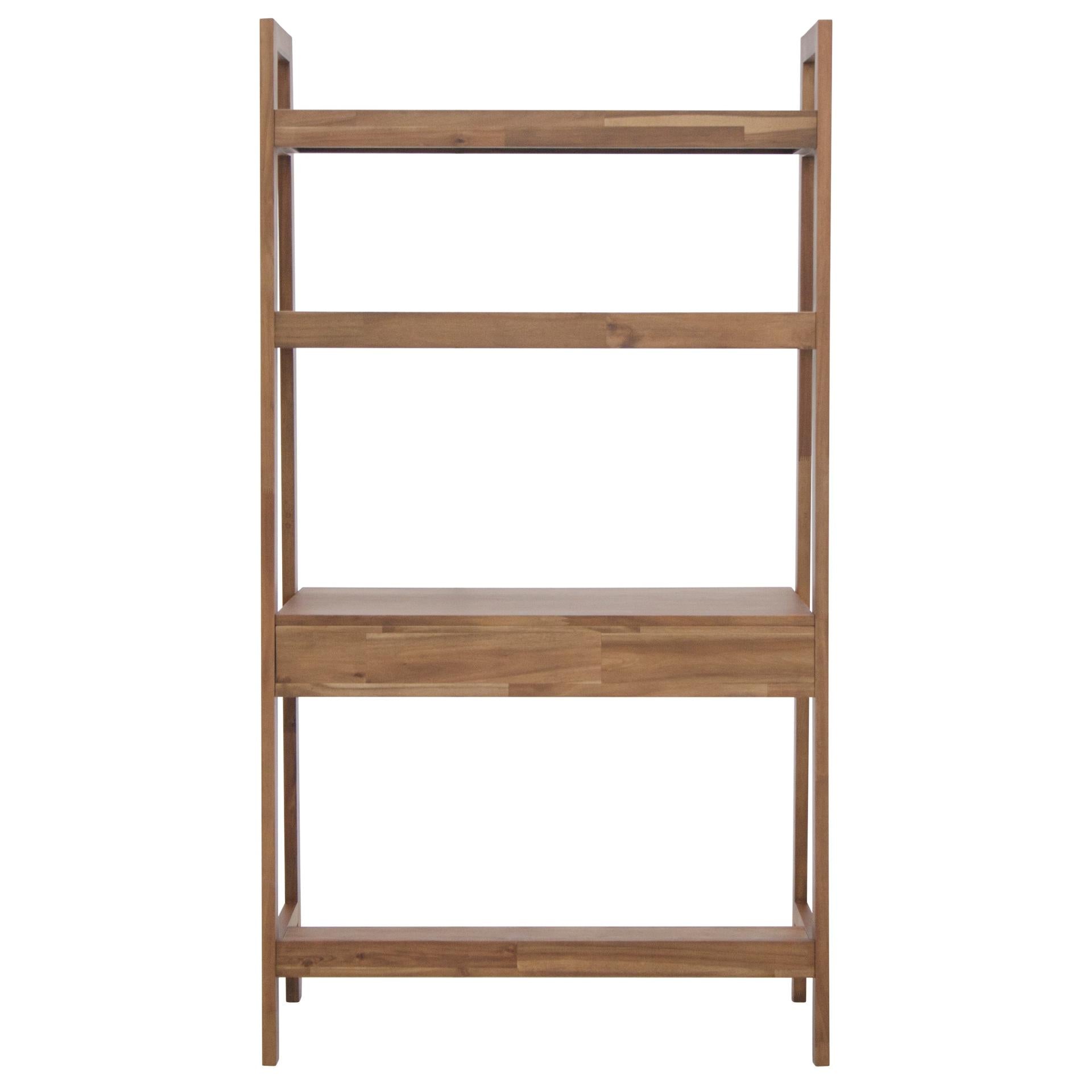 Henley KD Wooden Mid-Century Stair Wall Desk & Bookshelves