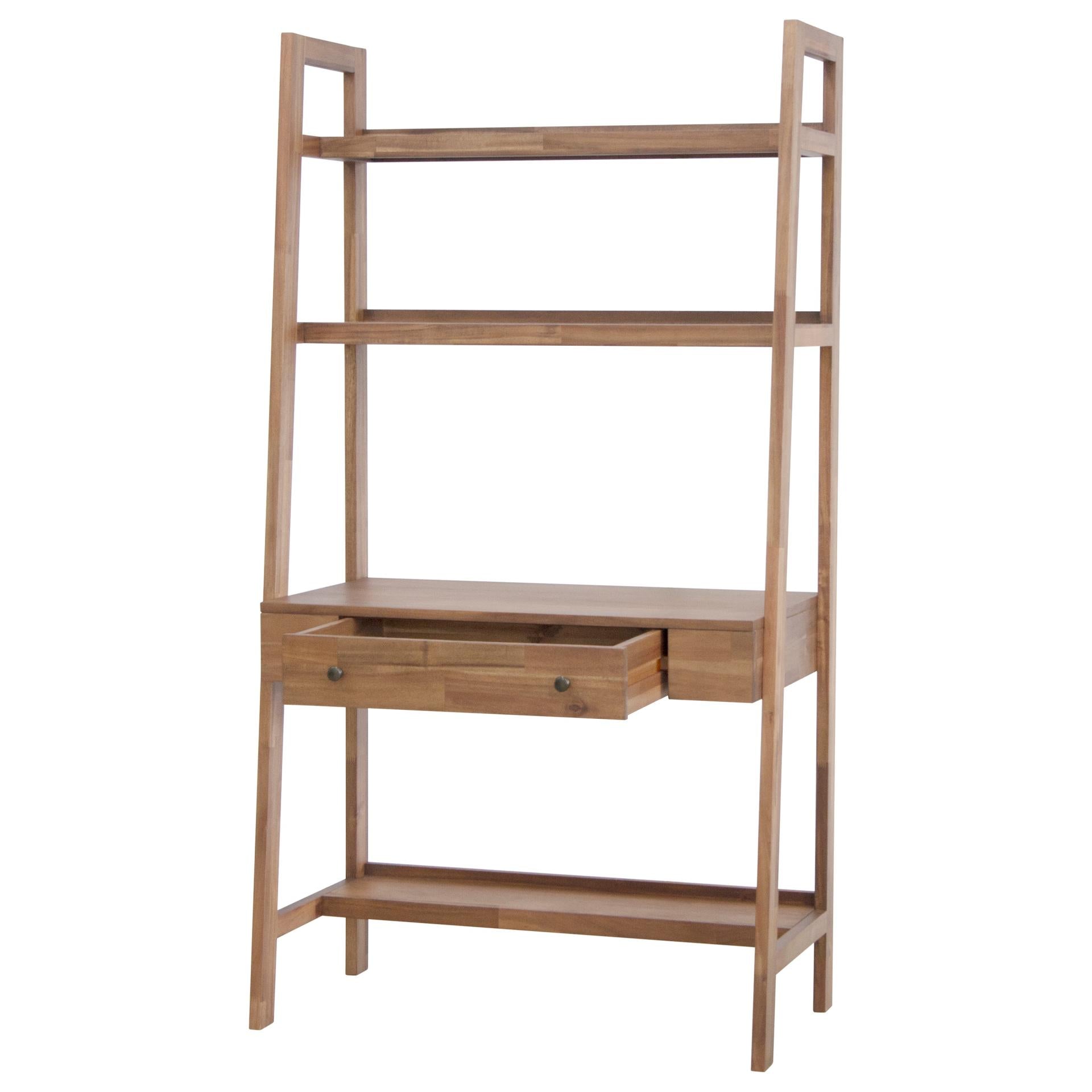 Henley KD Wooden Mid-Century Stair Wall Desk & Bookshelves