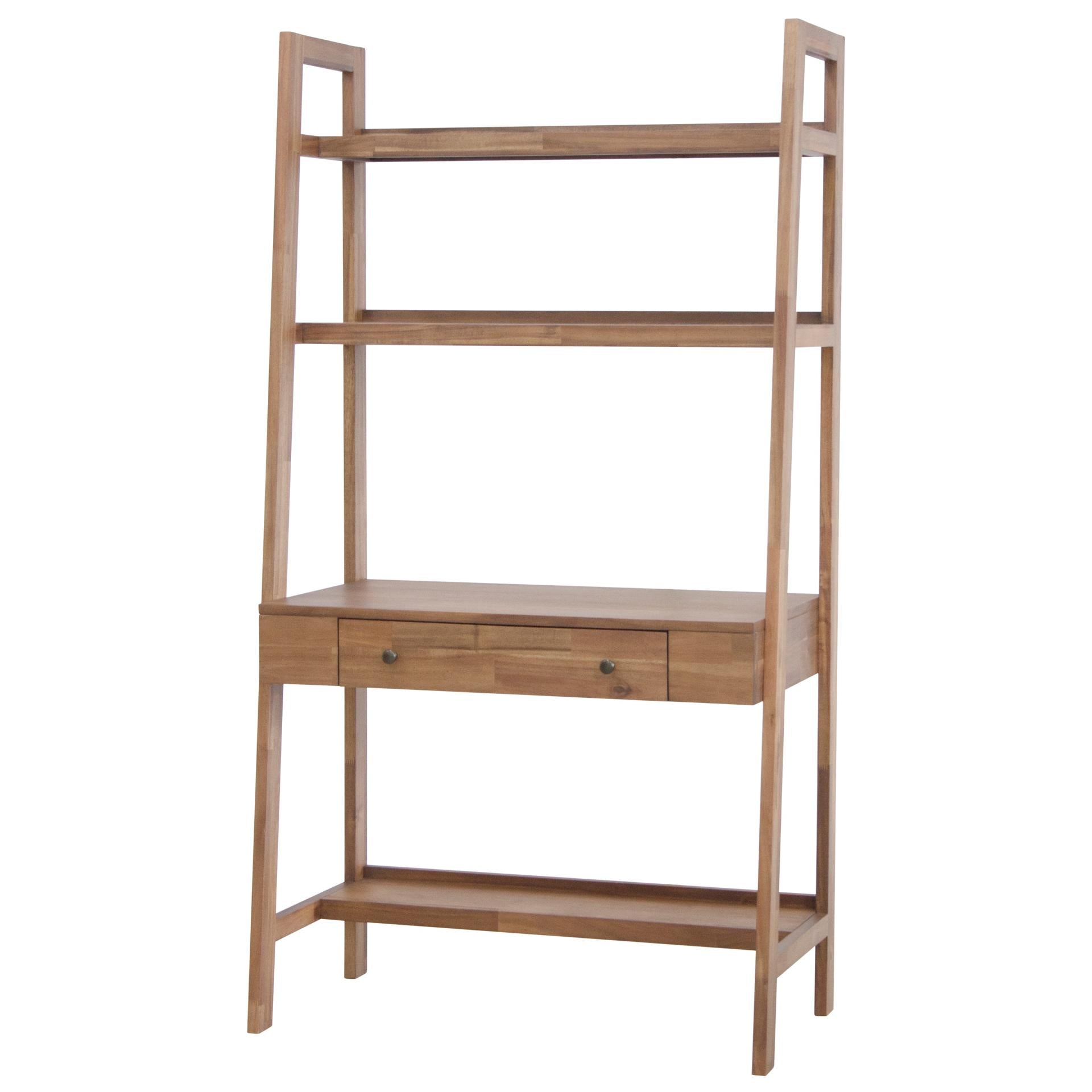 Henley KD Wooden Mid-Century Stair Wall Desk & Bookshelves
