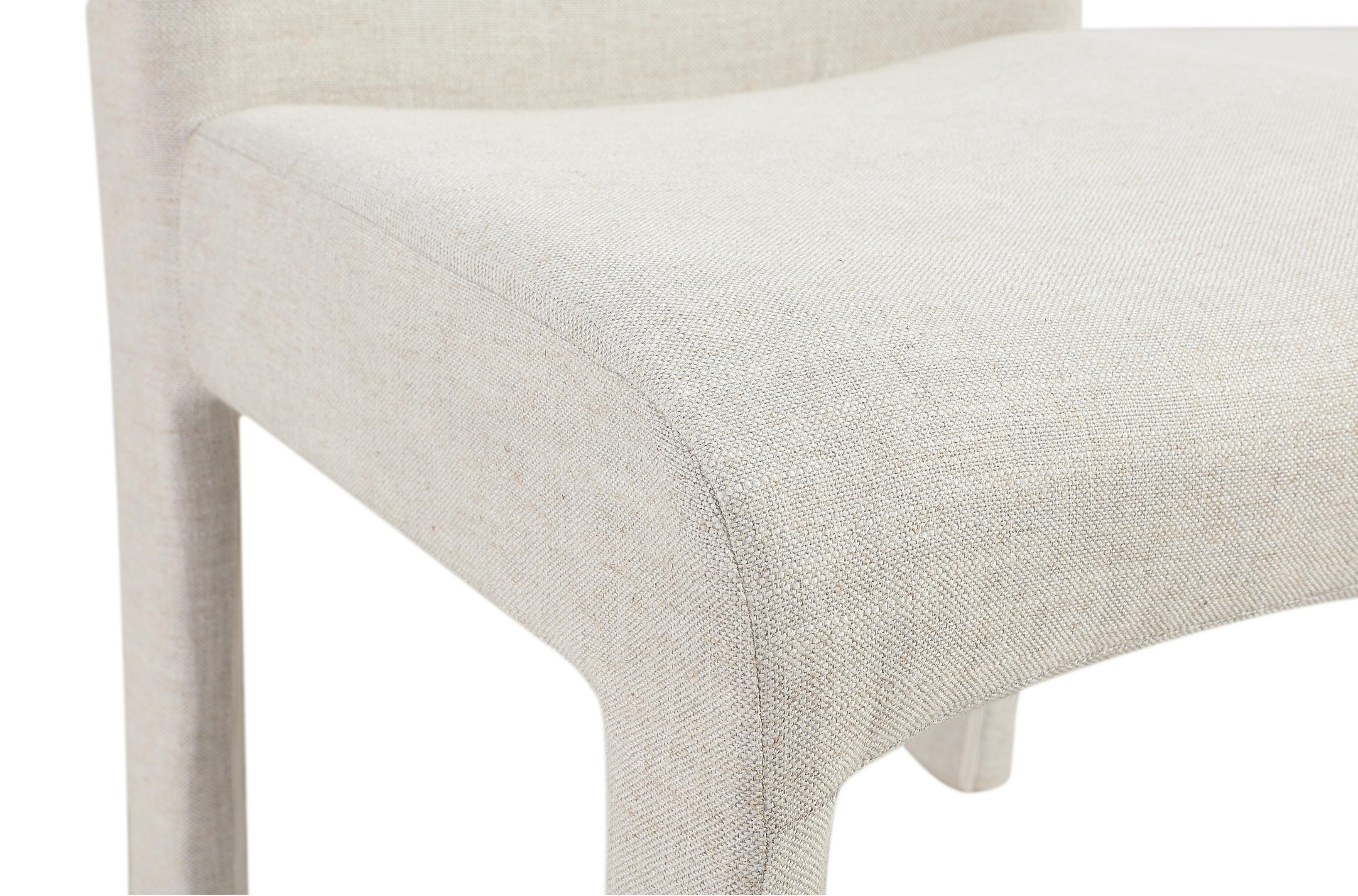 Devon Fully Upholstered Dining Chair in Turtle Dove Linen (Set of 2)