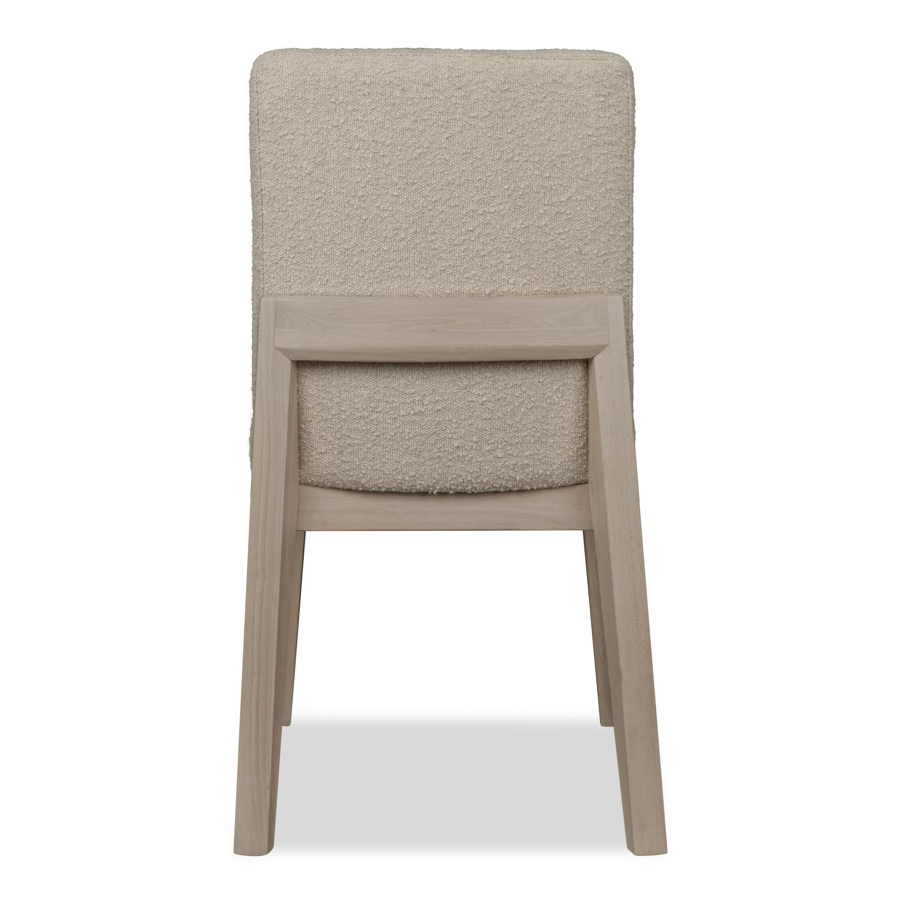 Liv Solid Wood Dining Chair in White Sand and Brun Boucle (Set of 2) - What A Room
