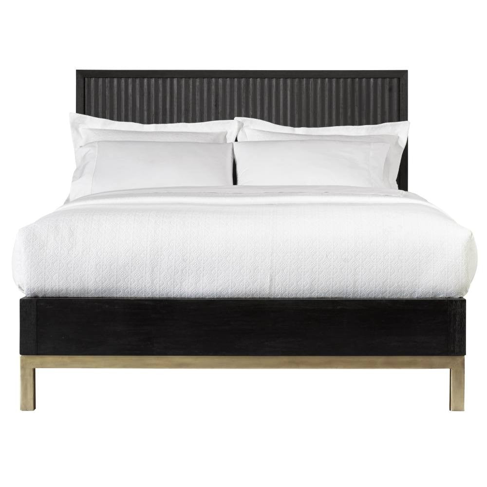 Kentfield Solid Wood Platform Bed in Black Drifted Oak
