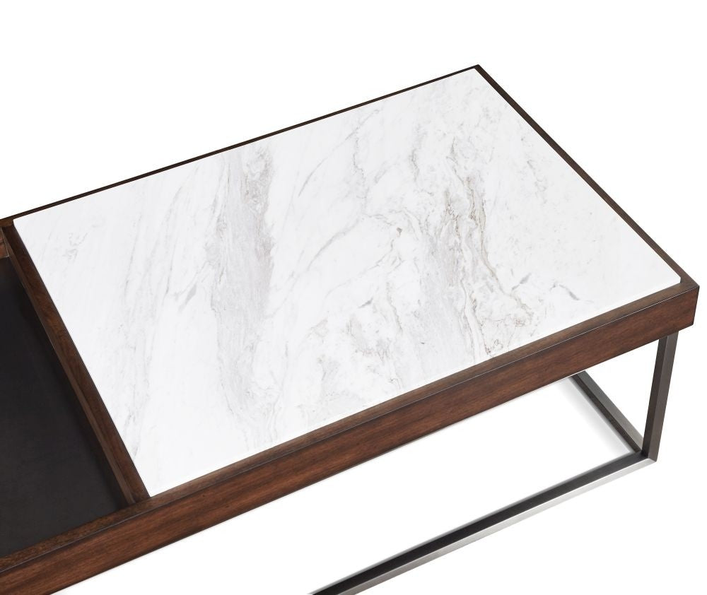 Ennis Mid-Century Coffee Table with Marble Top