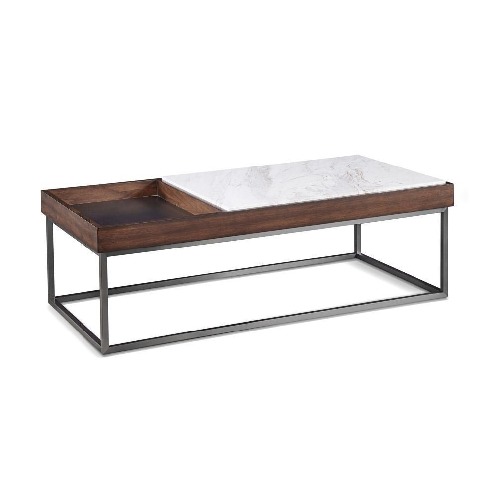 Ennis Mid-Century Coffee Table with Marble Top