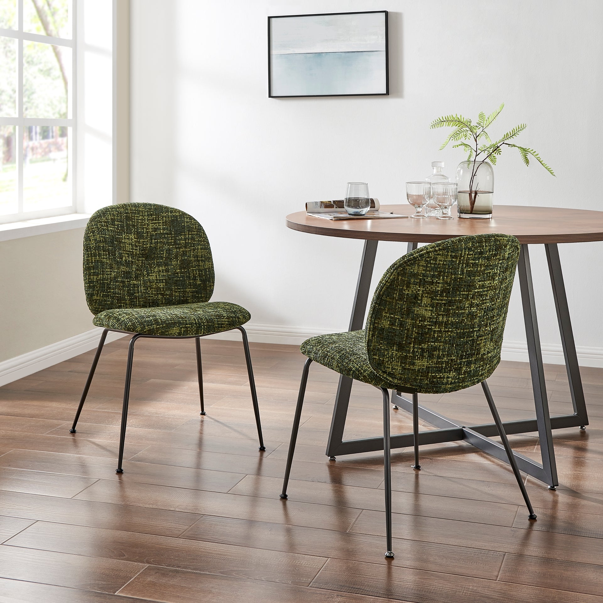 Nisha  Fabric Dining Side Chair (Set of 2)