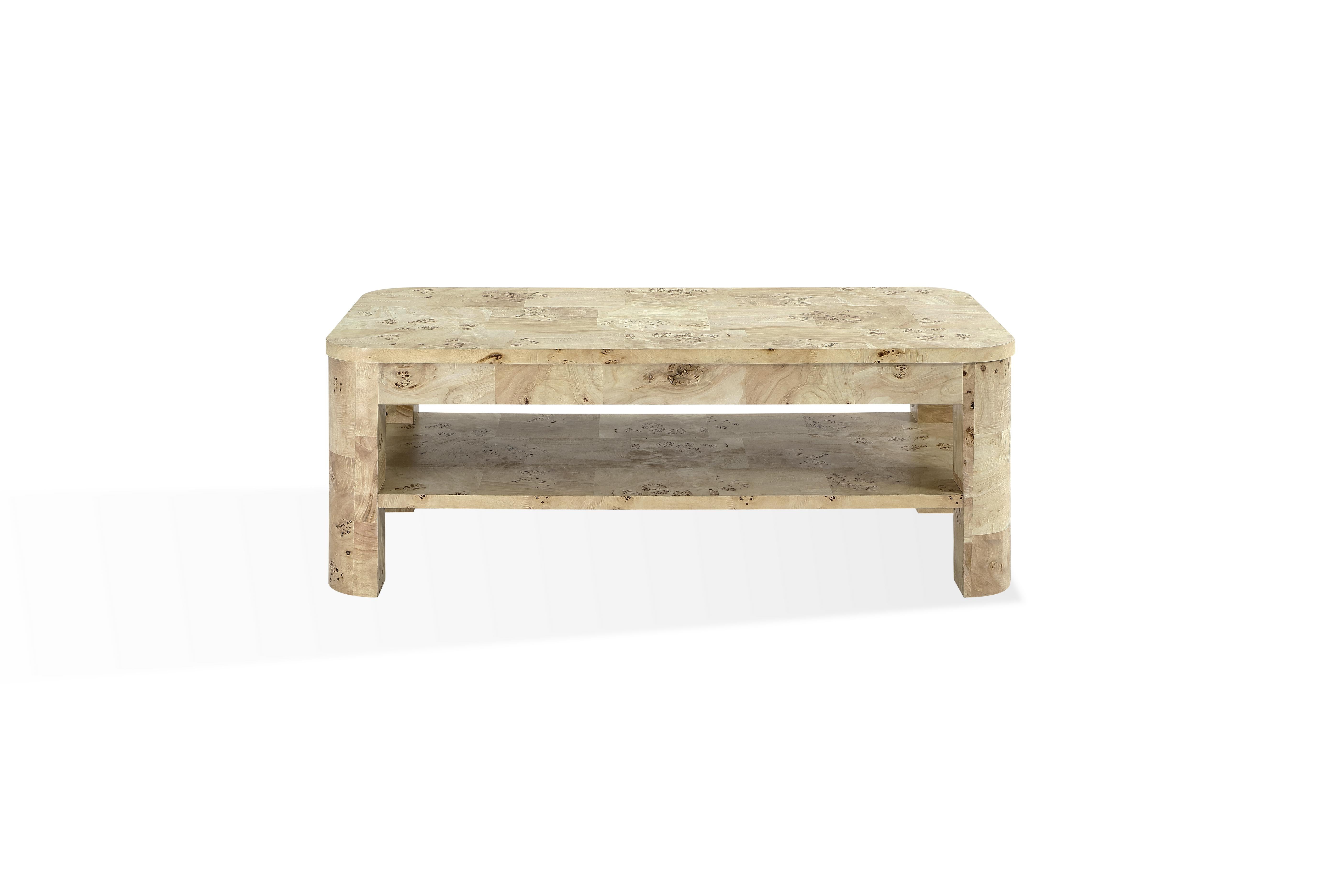 Cosmo Mappa Burl Coffee Table in Amber Kiss