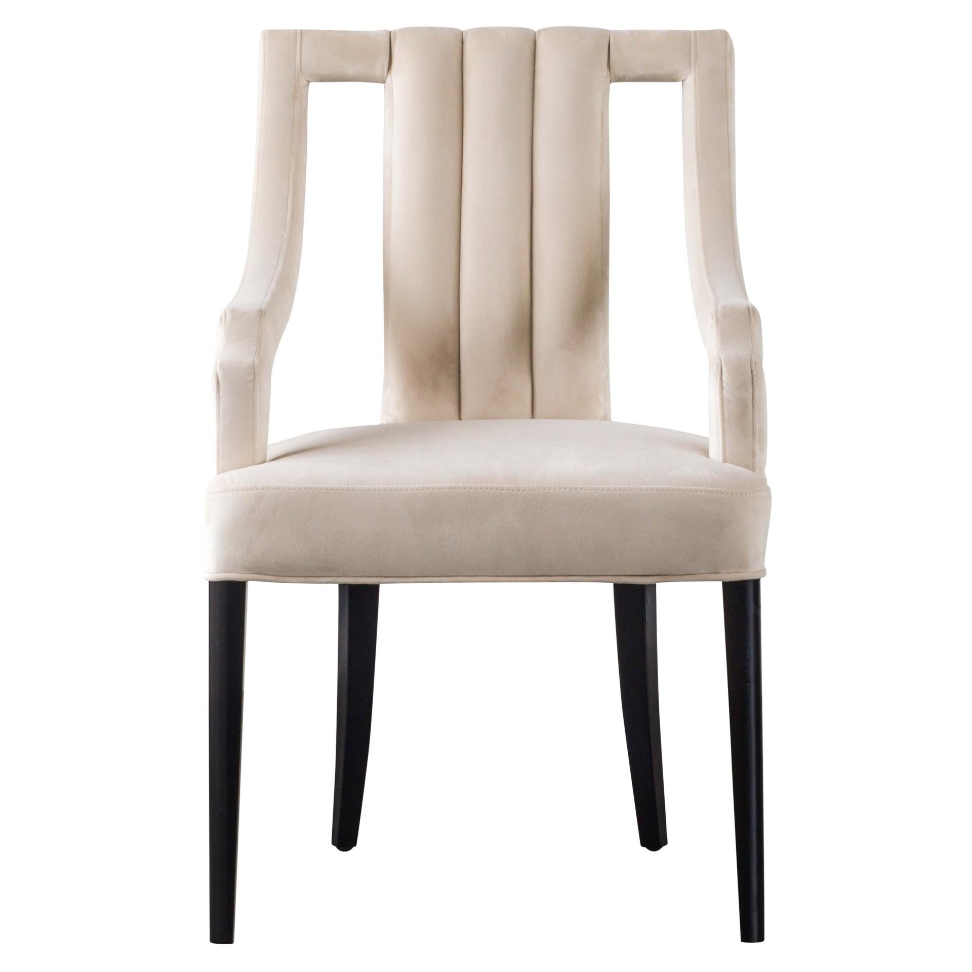 Viola Velvet Fabric Klismos Dining Side Chair
