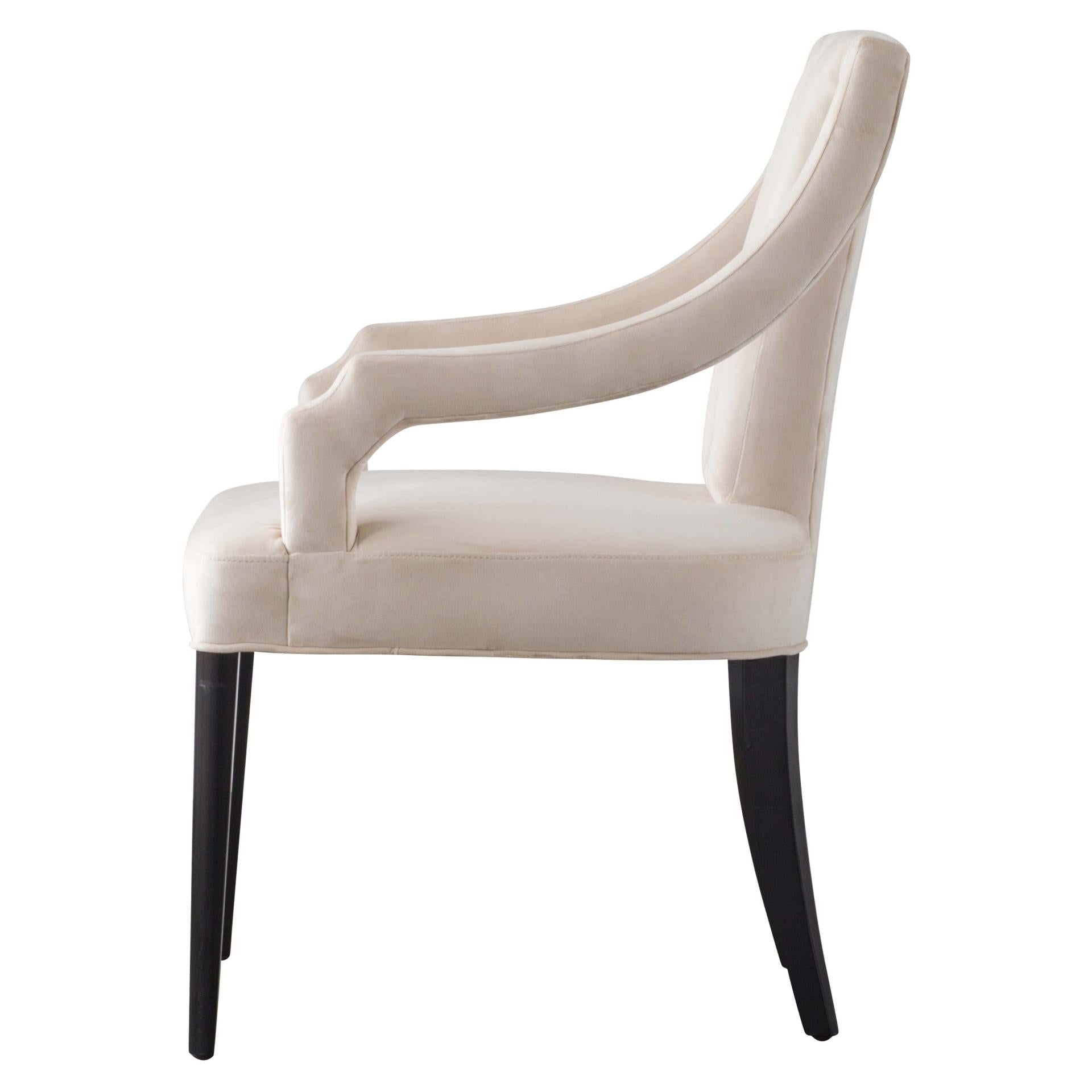 Viola Velvet Fabric Klismos Dining Side Chair